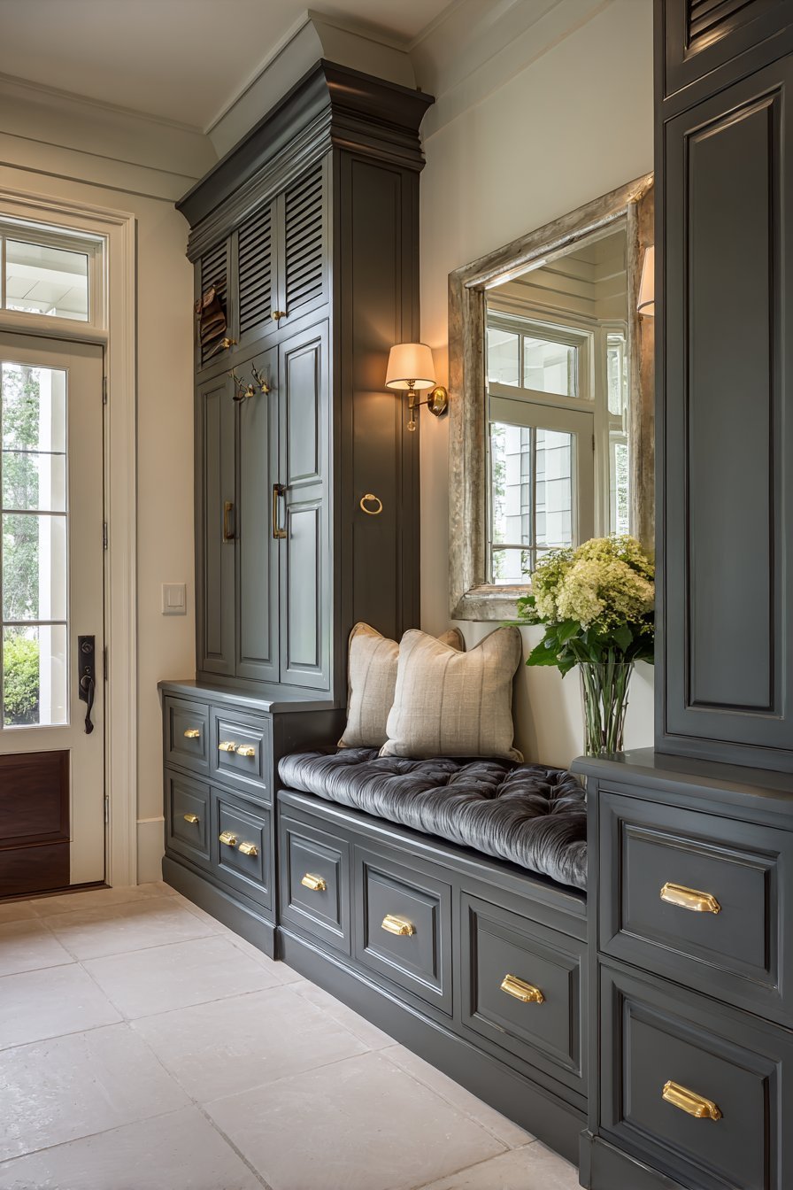 Transitional Velvet Tufted Storage Bench