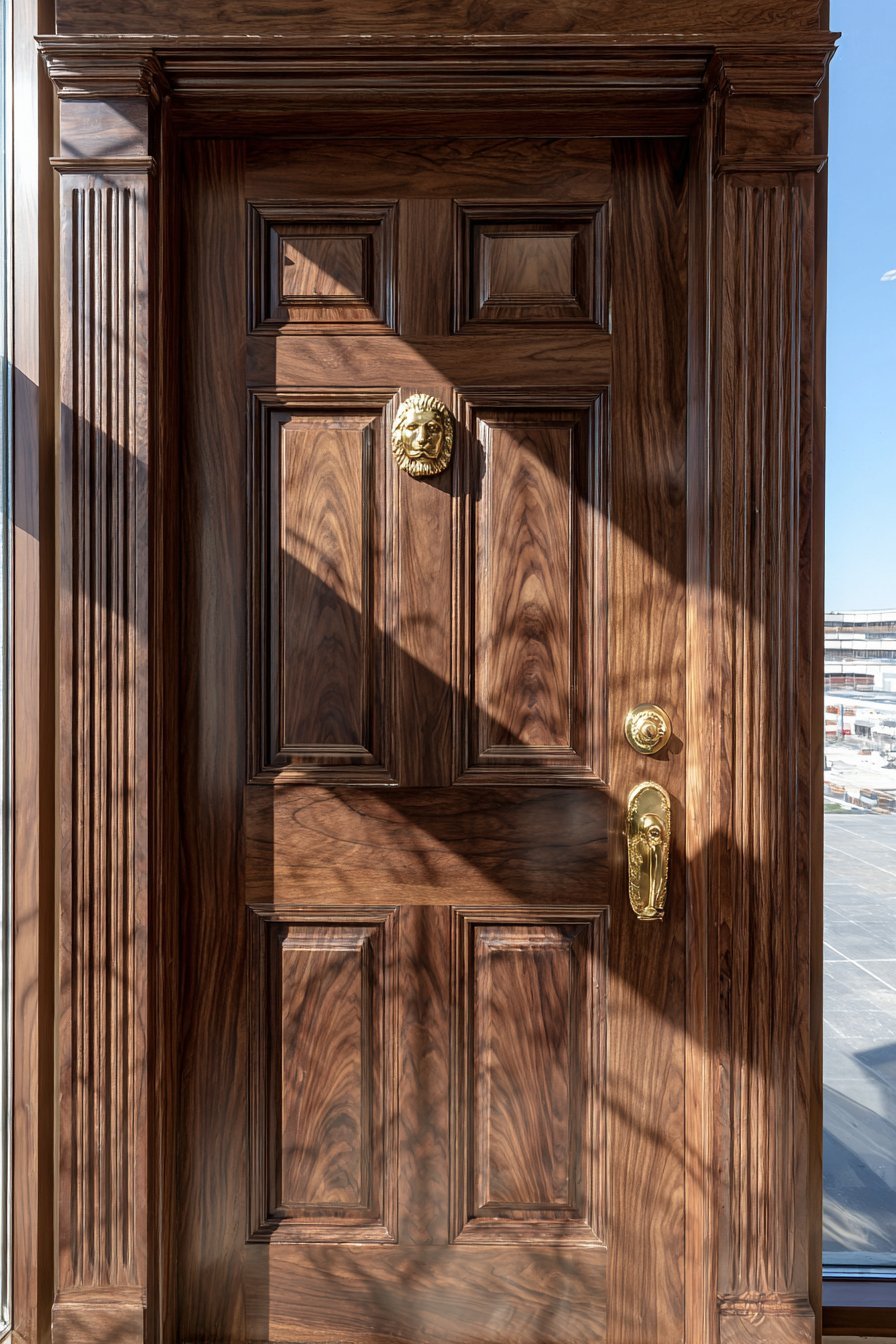 Traditional Walnut Six-Panel with Antique Hardware