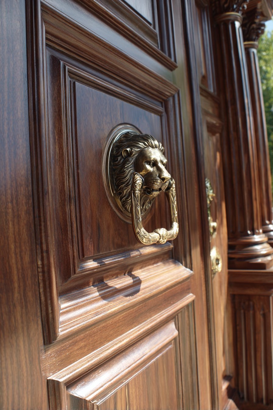Traditional Walnut Six-Panel with Antique Hardware
