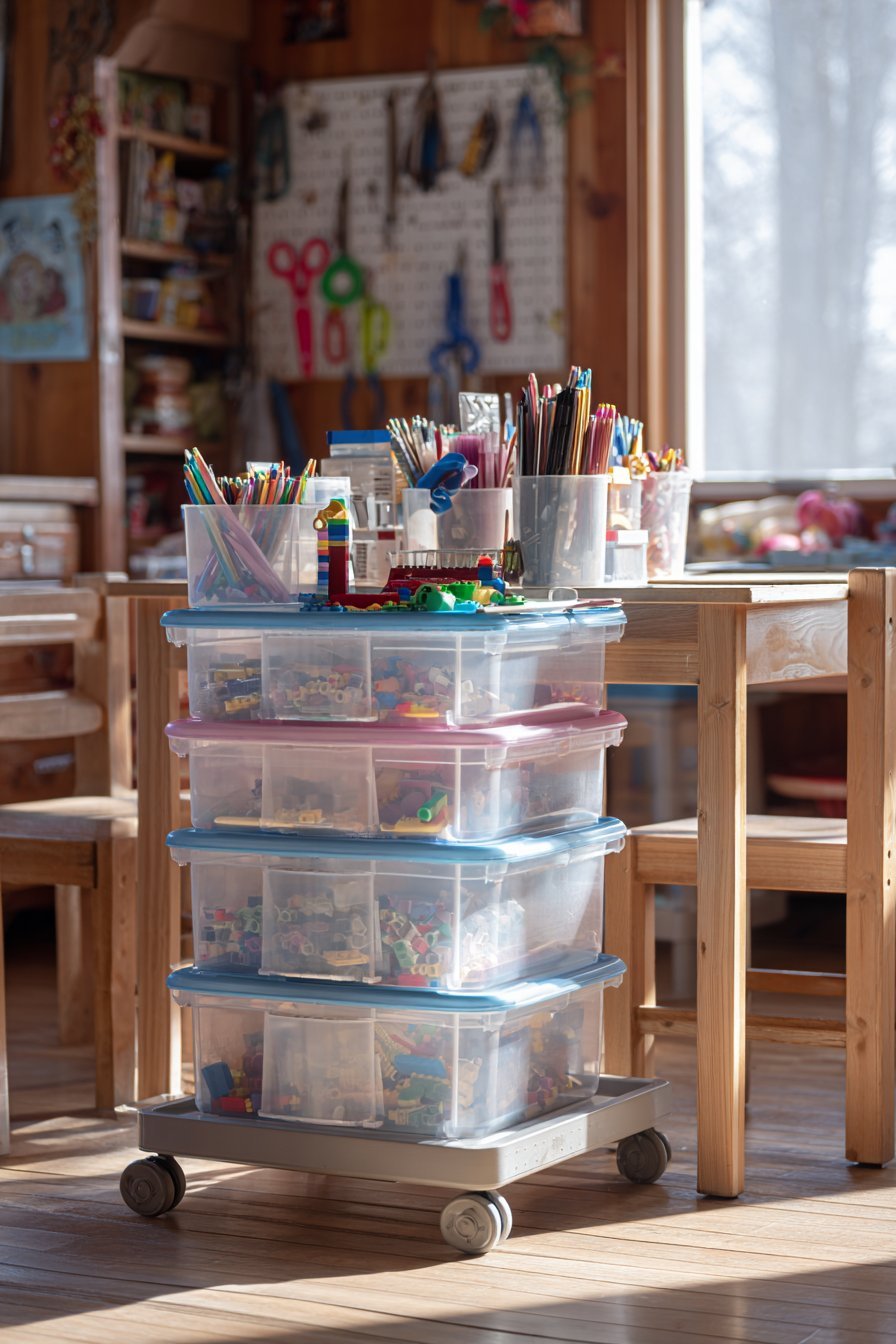  IKEA-Style Rainbow Bin Organization