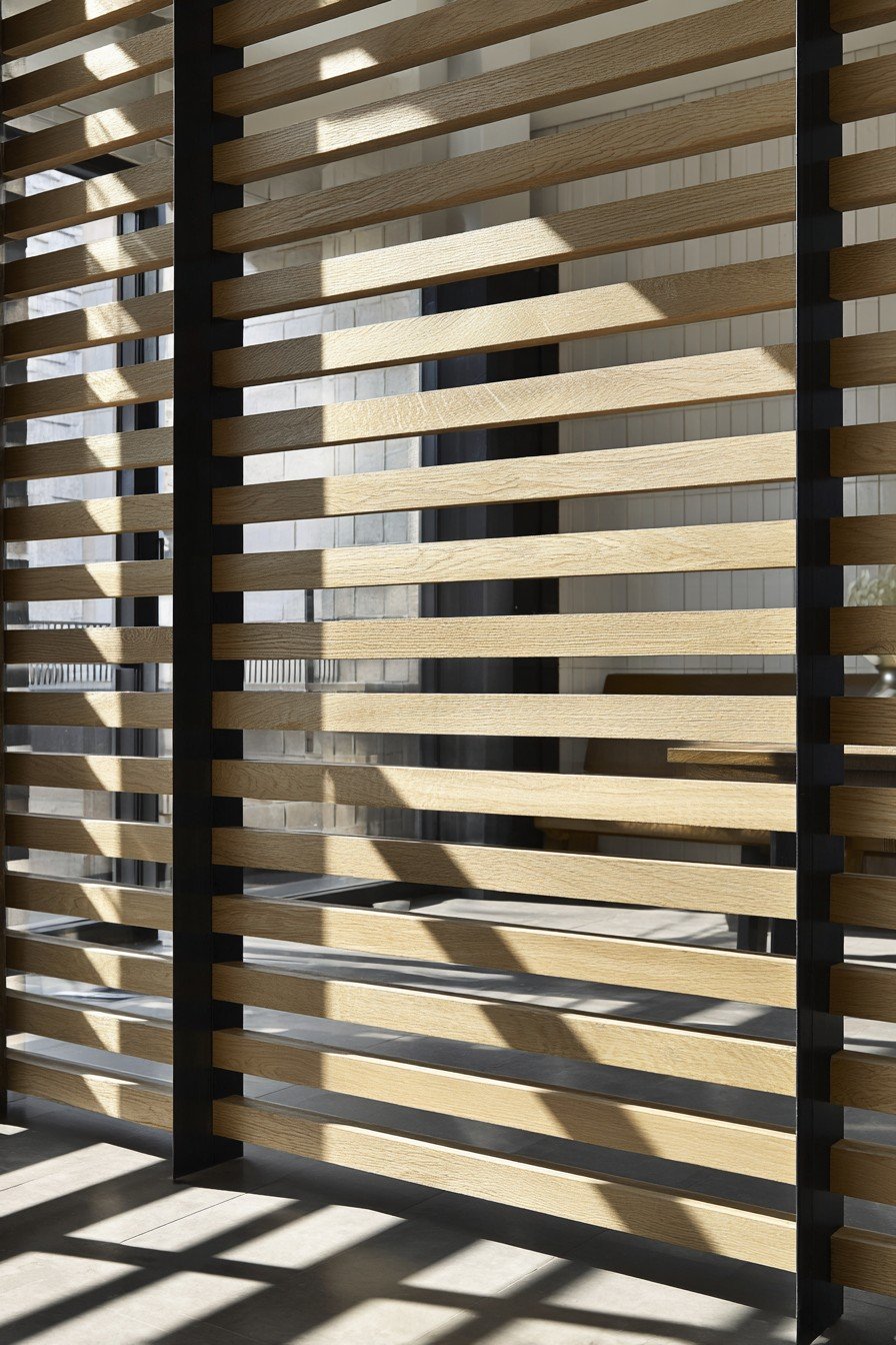 Modern Horizontal Slatted Oak Door