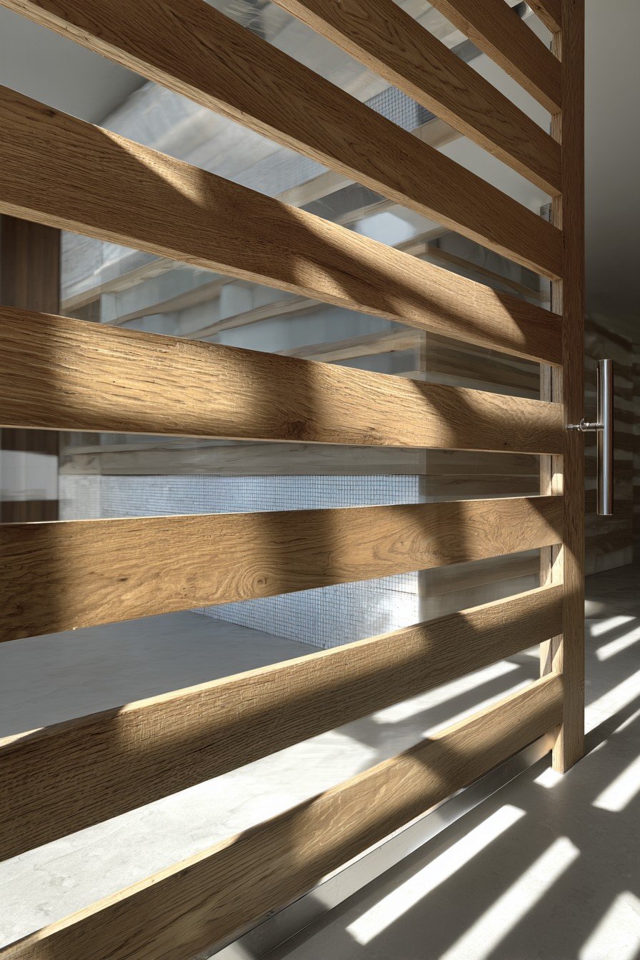 Modern Horizontal Slatted Oak Door