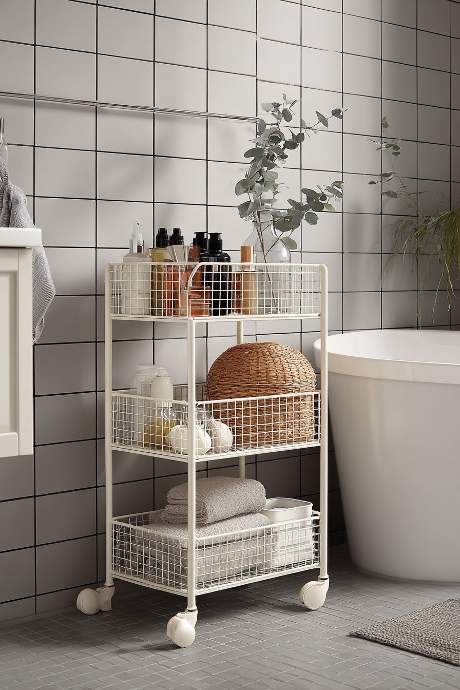 Narrow Rolling Storage Cart