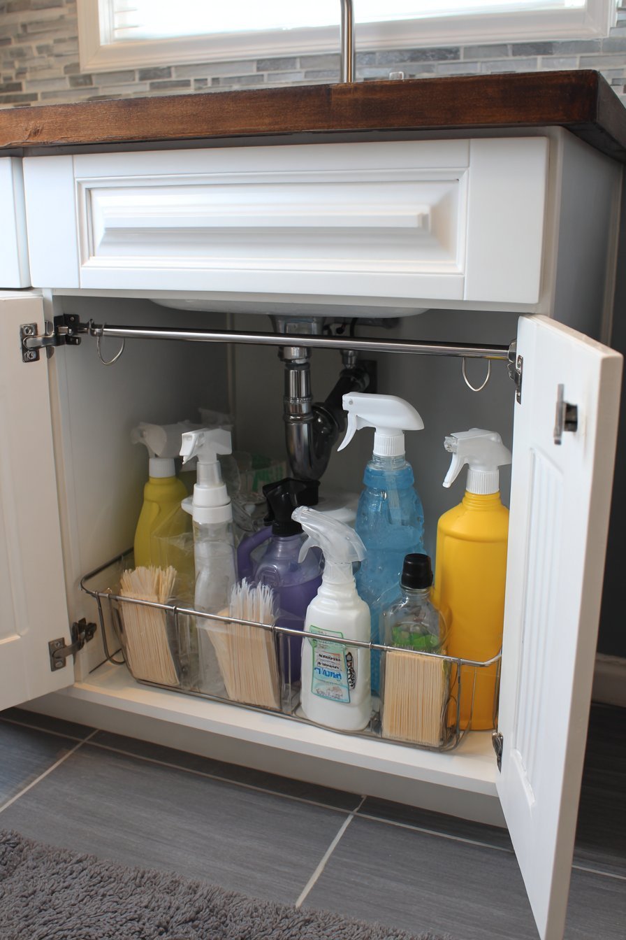 Tension Rod Under-Sink System