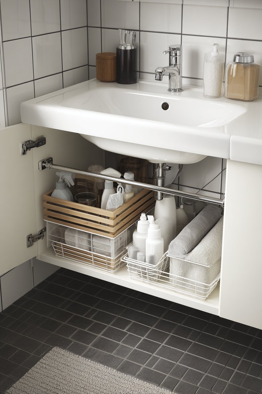 Tension Rod Under-Sink System