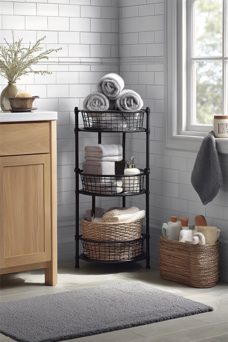 Tiered Metal Basket Stand