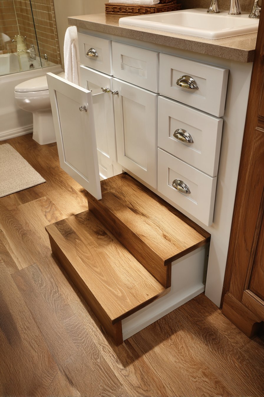Hidden Pull-Out Step Stool