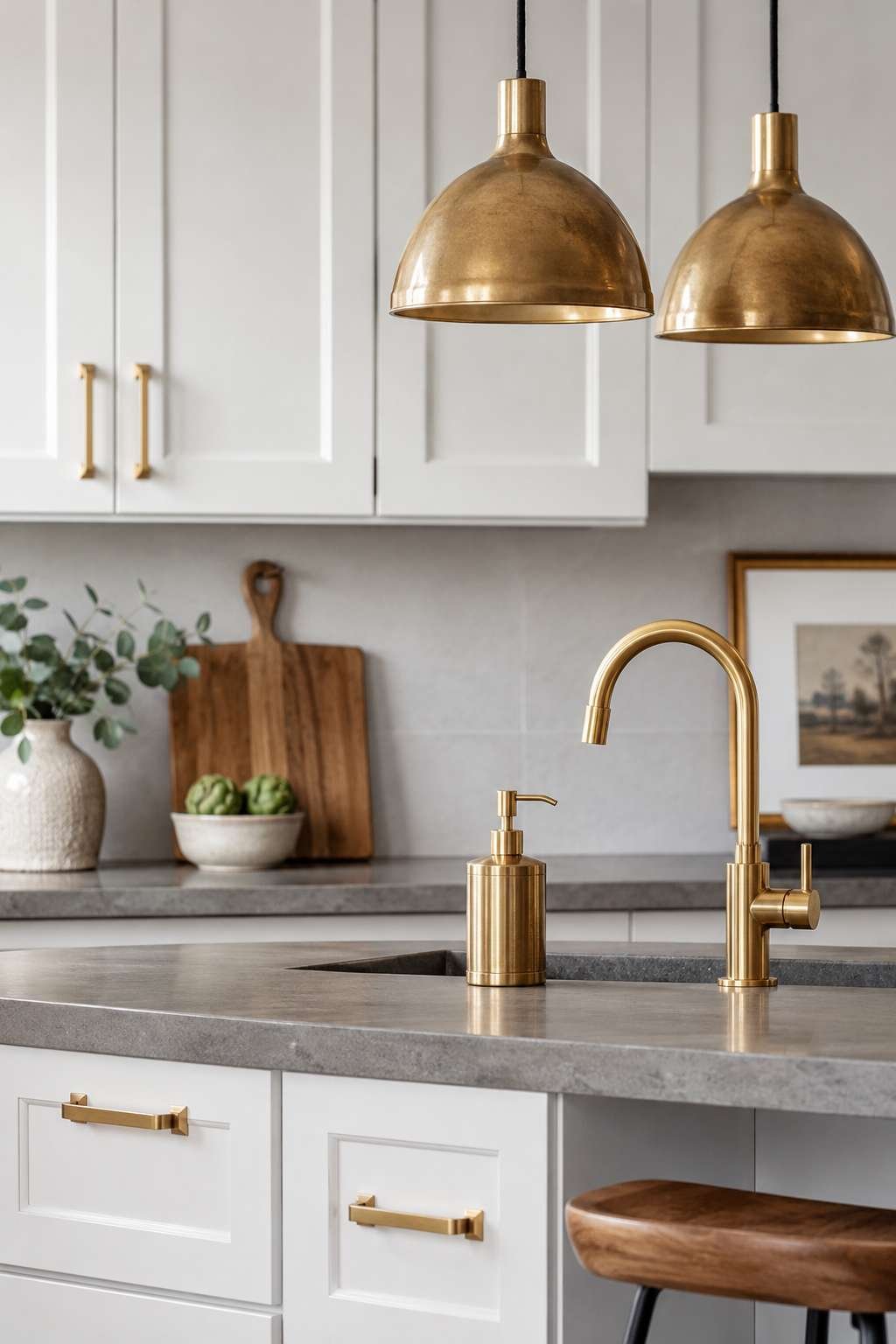 Add Warm Metallic Hardware and Fixtures