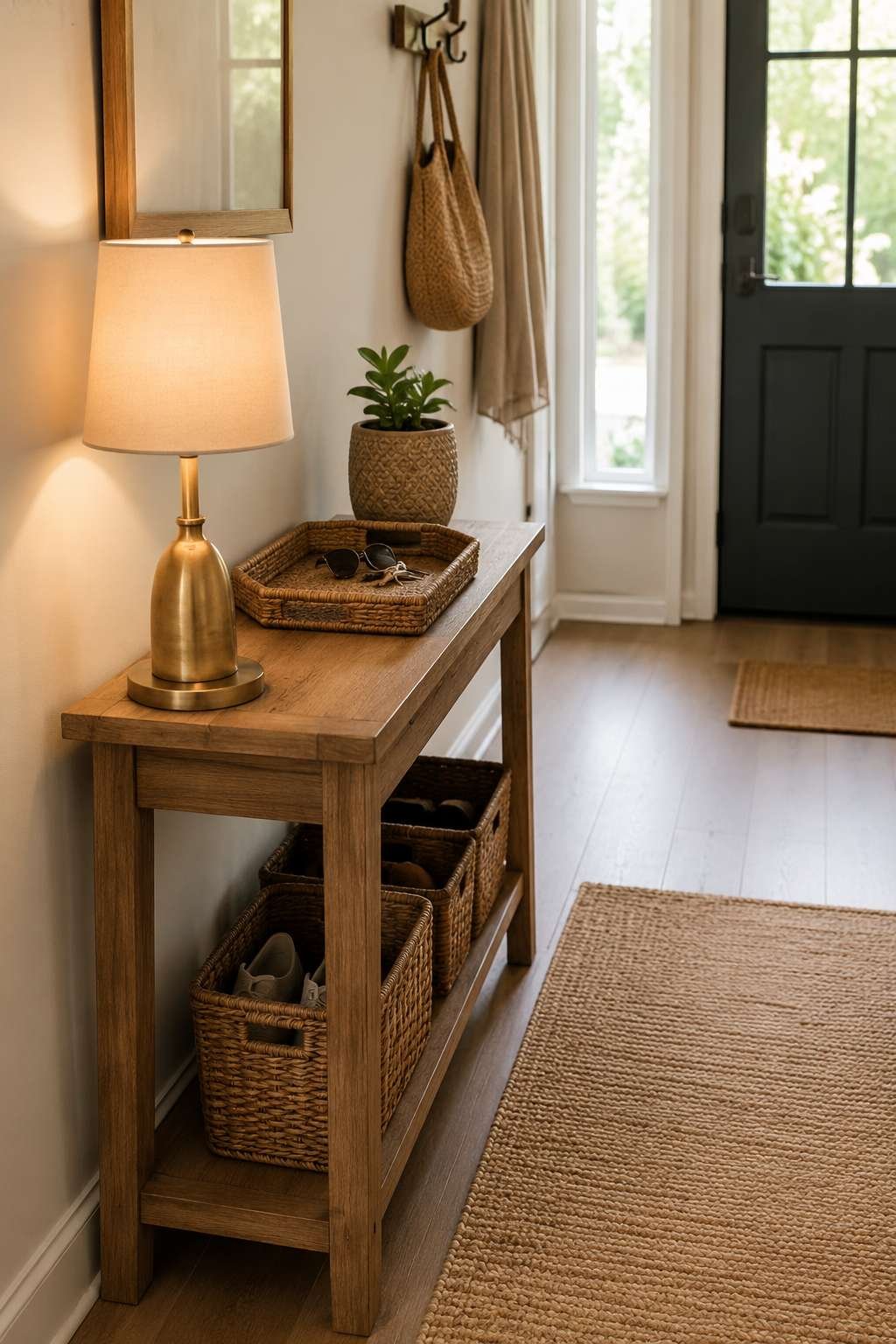 Add a Console Table or Entryway Bench