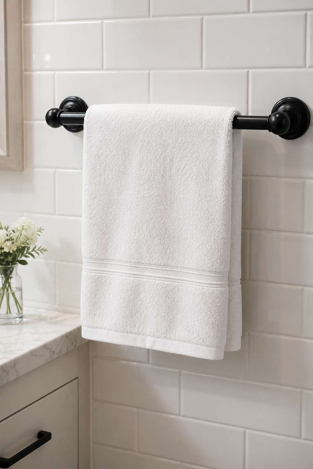 Drape Over a Towel Bar With a Centered Fold