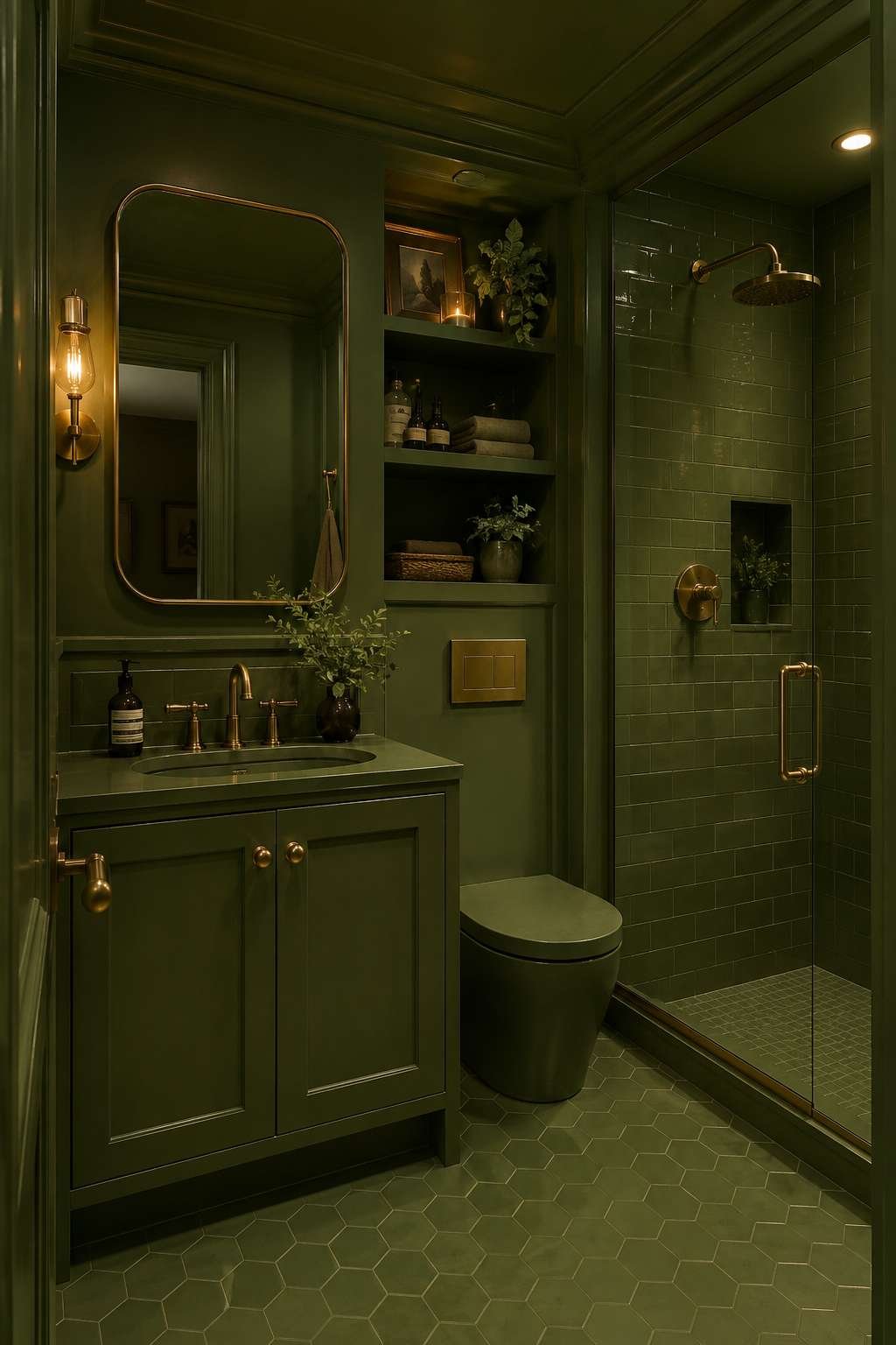 Extend the Color to Fixtures and Cabinetry