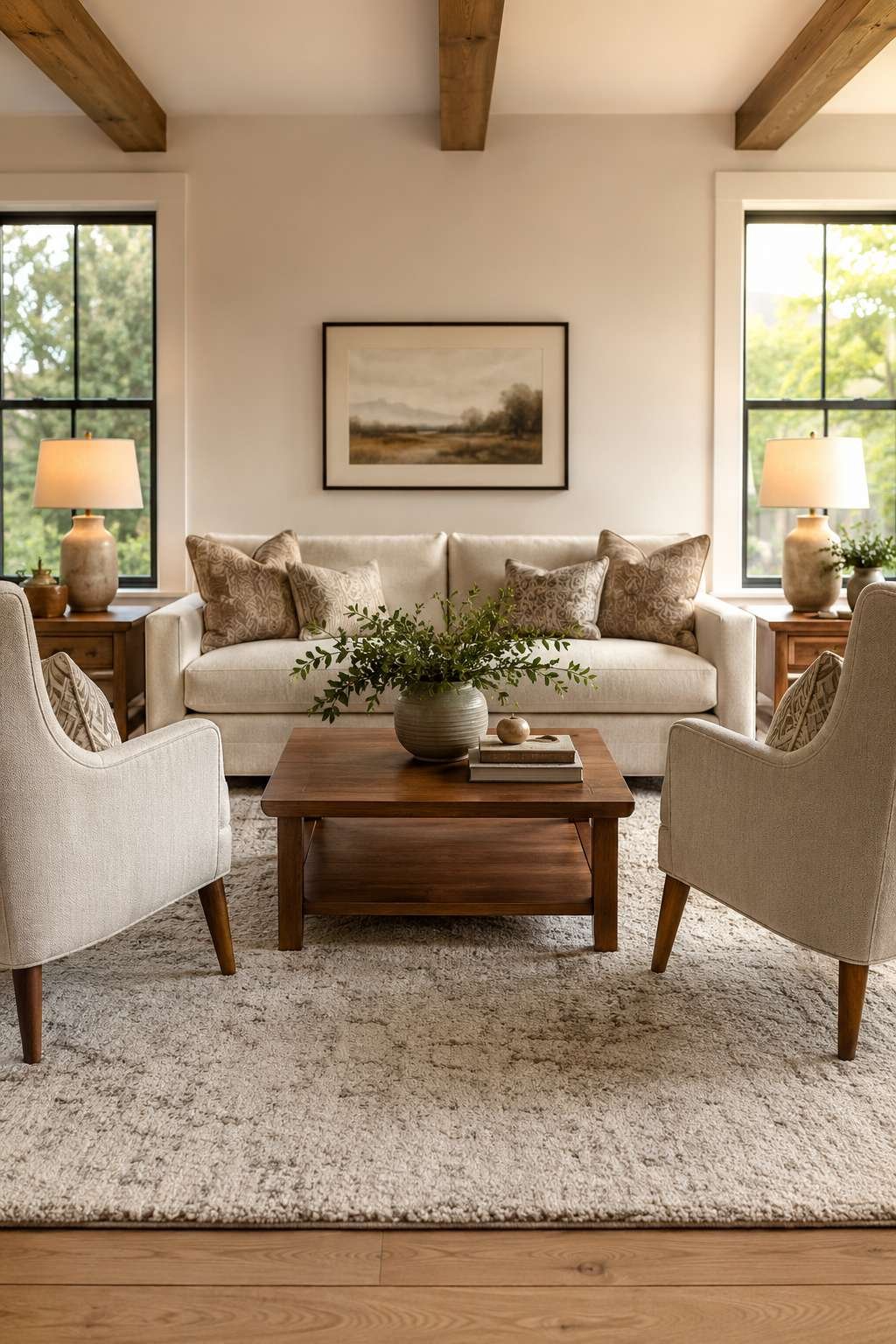 Position Accent Chairs on the Rug
