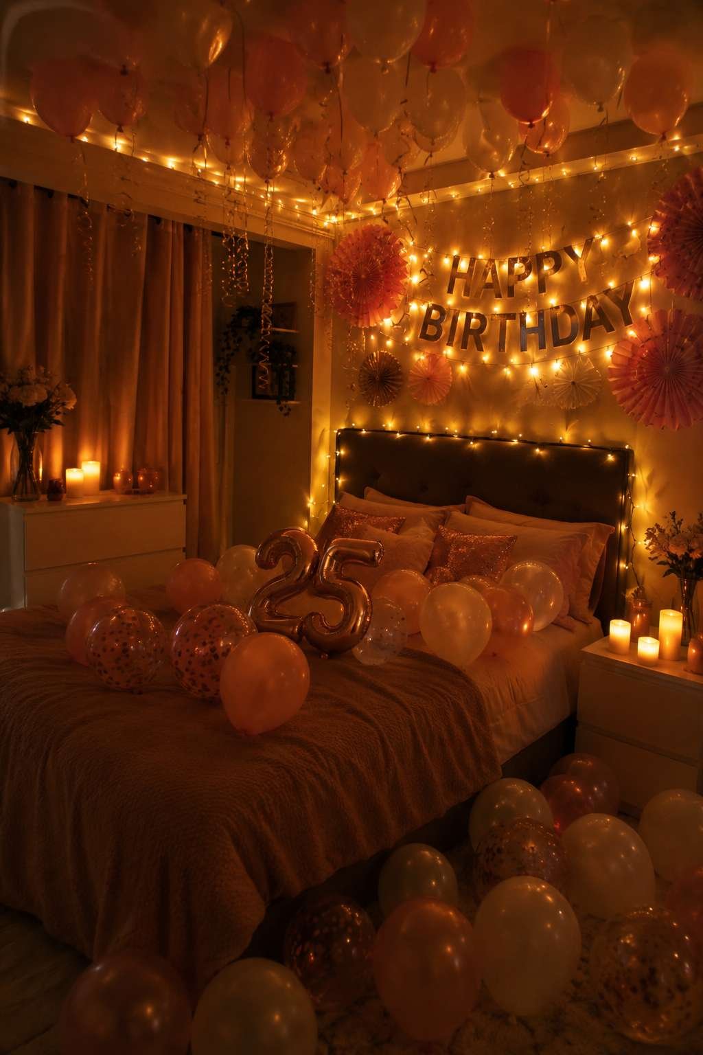 Use Fairy Lights and Candles for Warm Glow