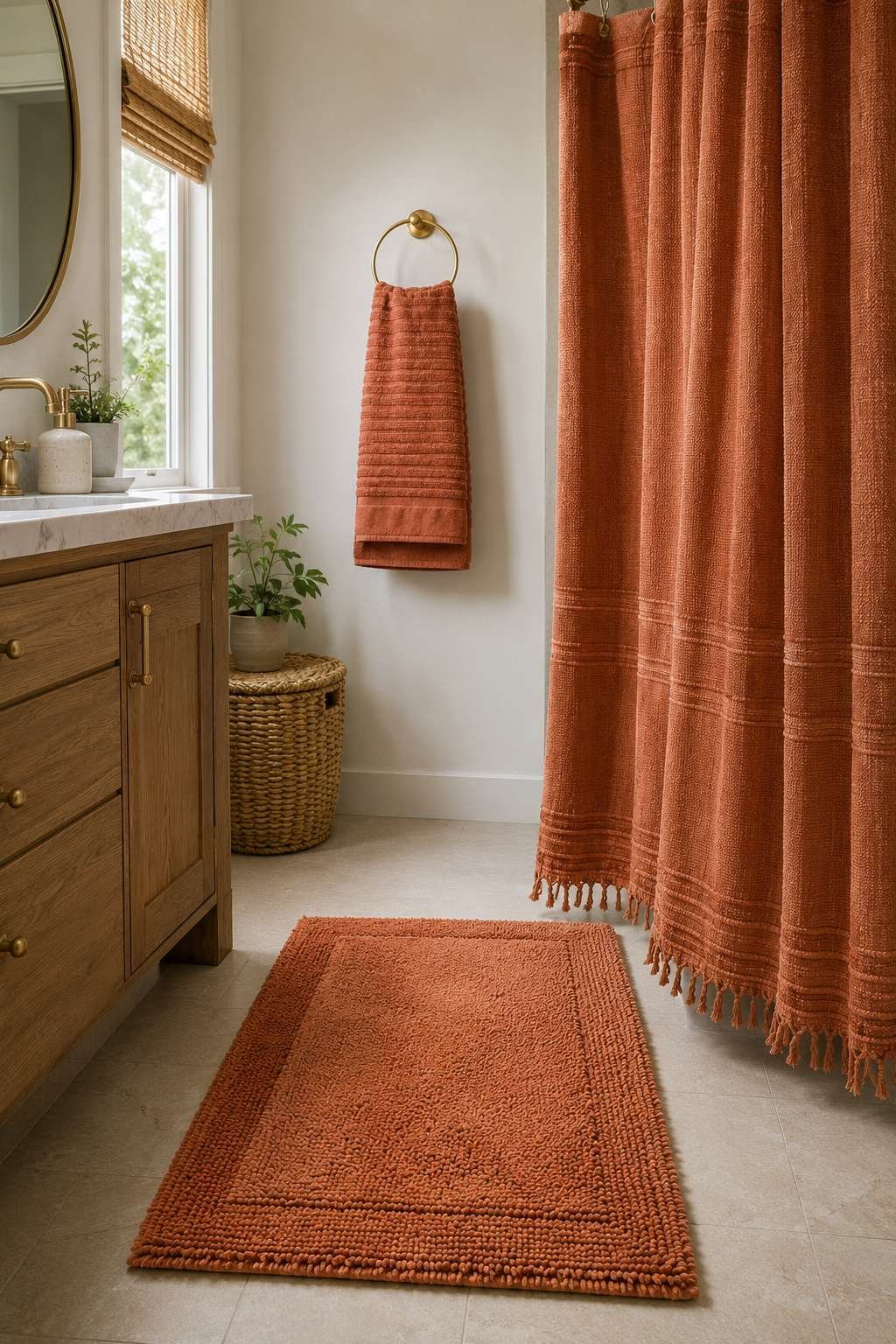 Coordinate With Bath Mats and Shower Curtains