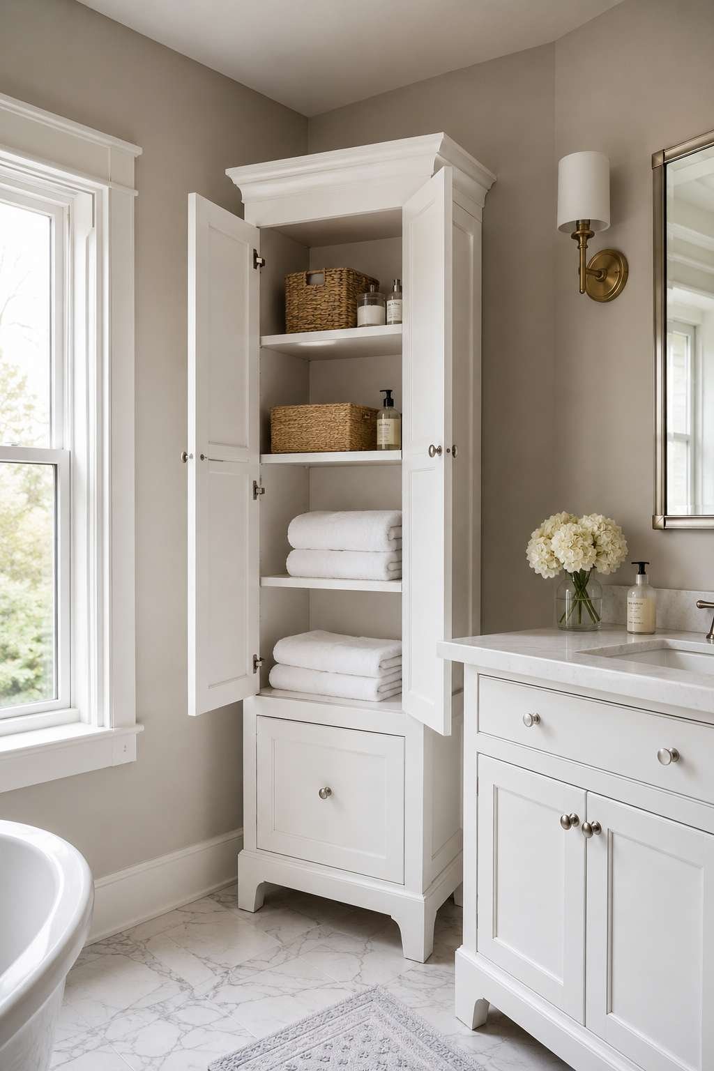 Install a Tall Linen Cabinet