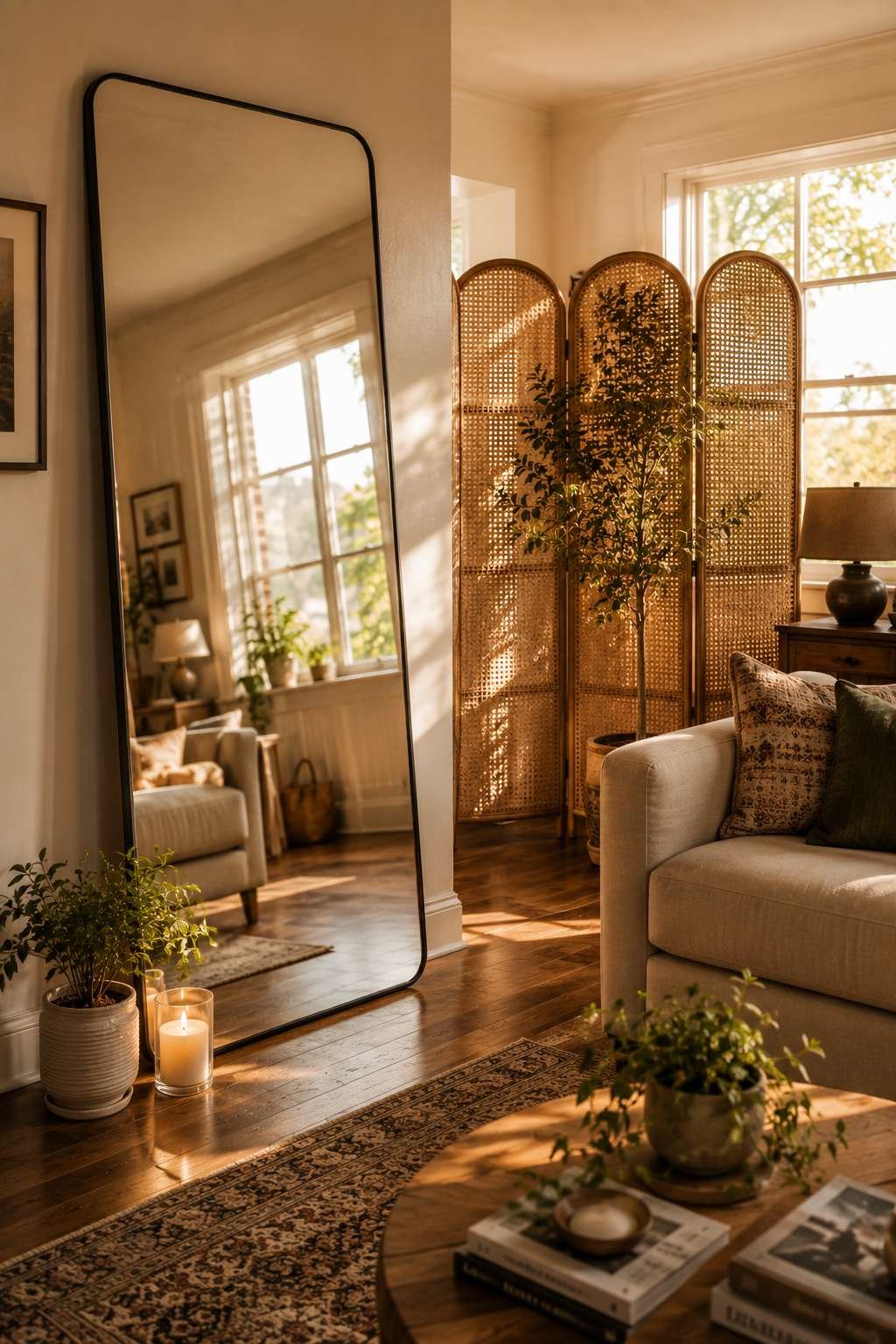 Use a Decorative Screen or Mirror