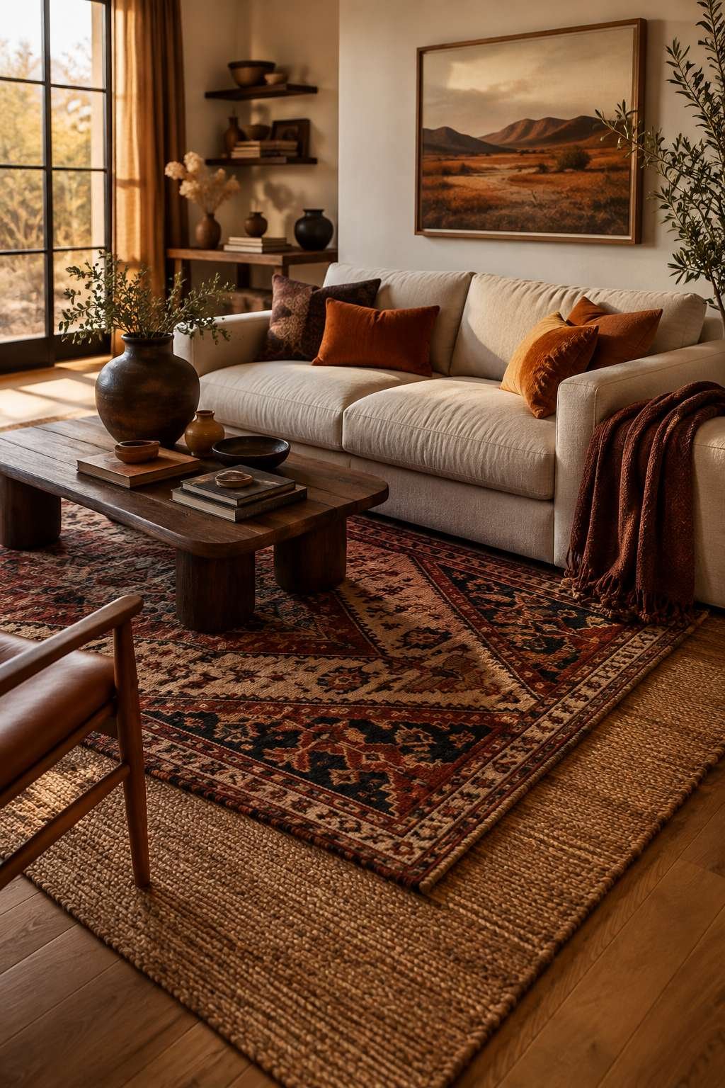 Layer Rugs for Added Depth and Texture