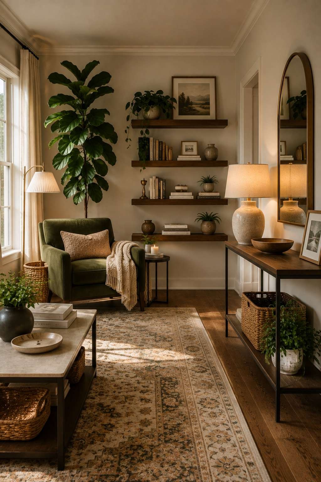 How to decorate living room corner