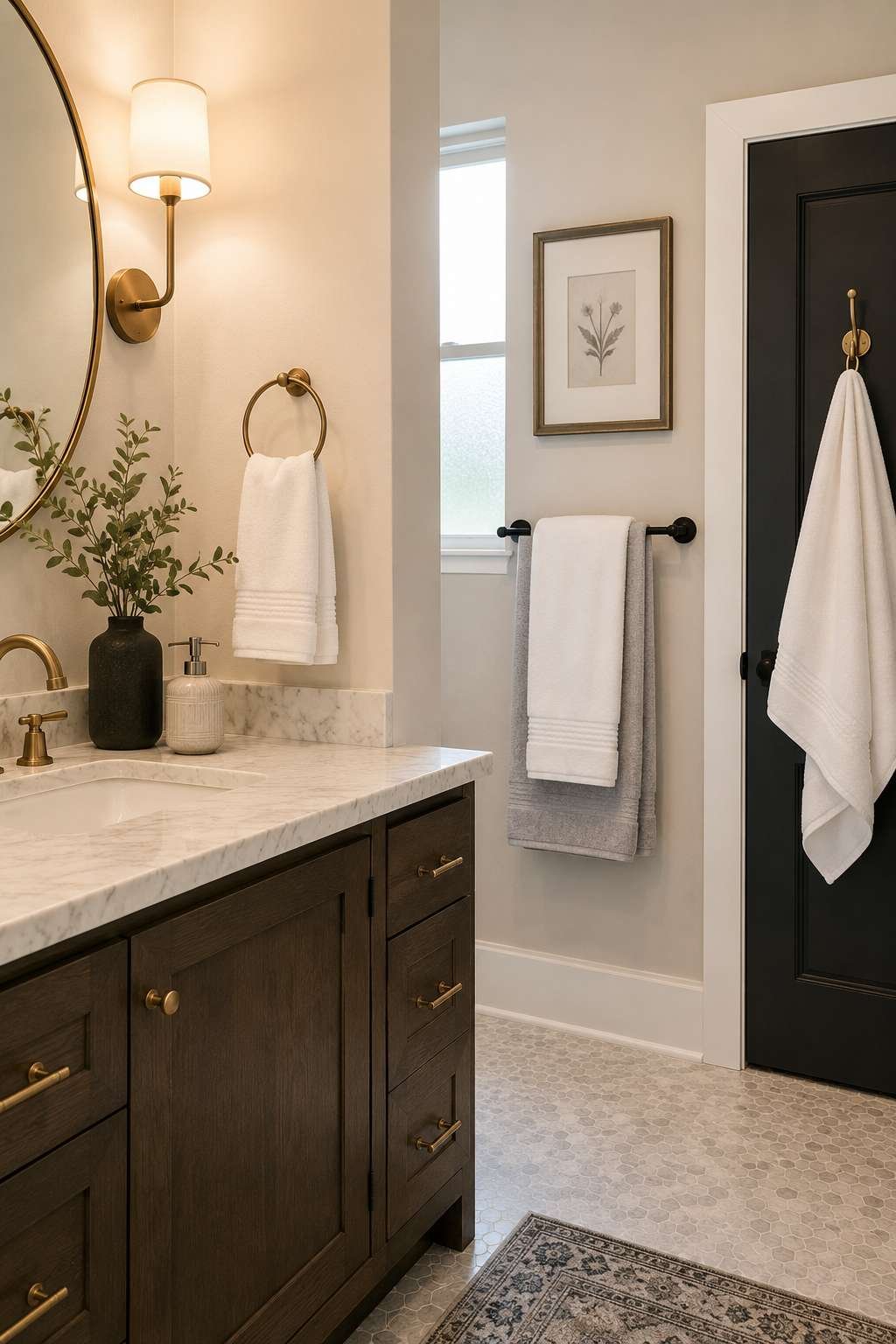 How to hang hand towels in bathroom