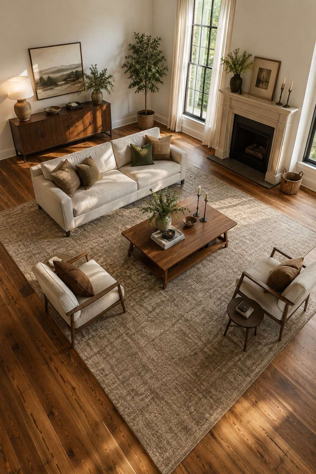 How to place a rug in a living room