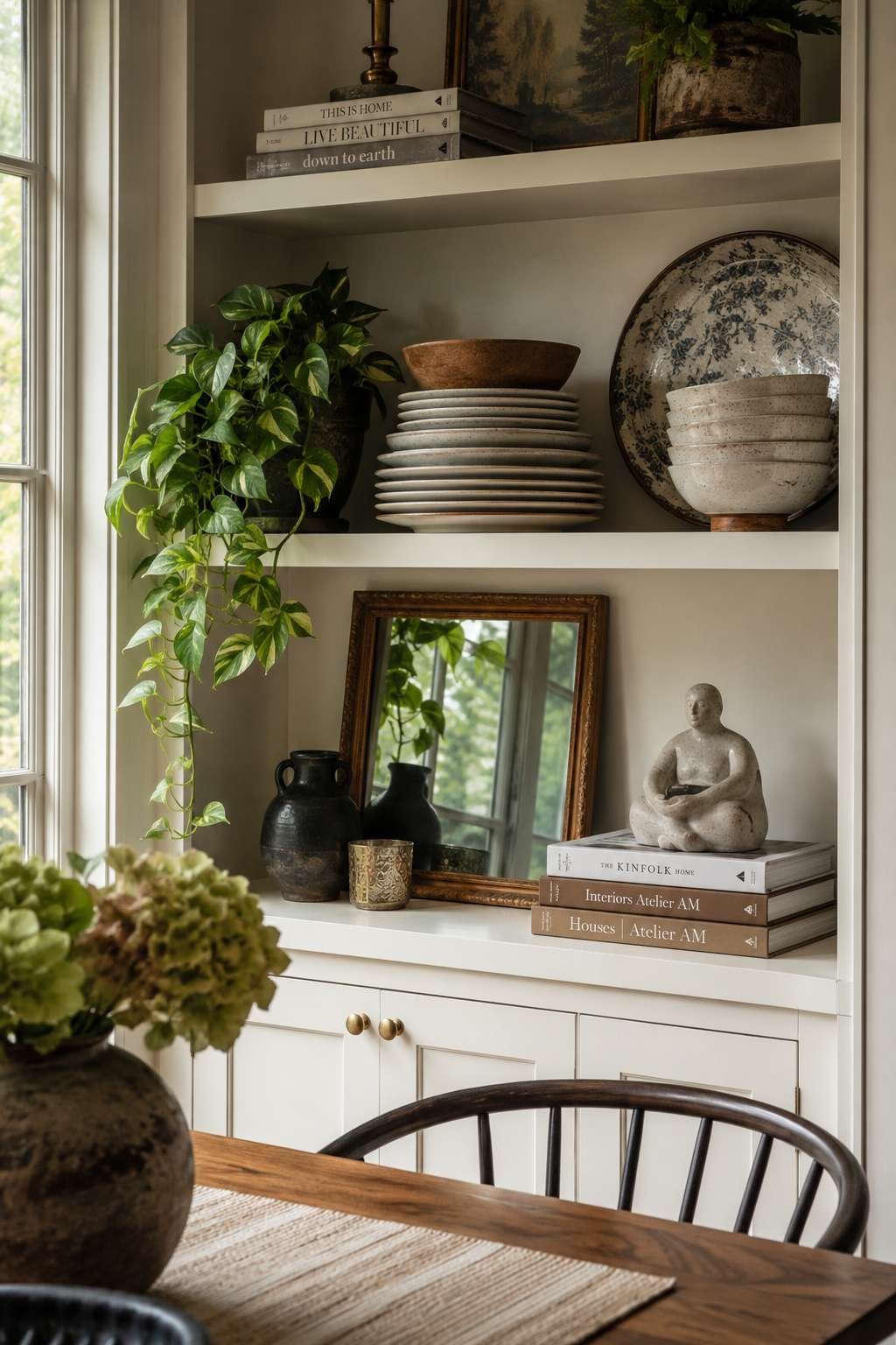 How to style dining room shelves