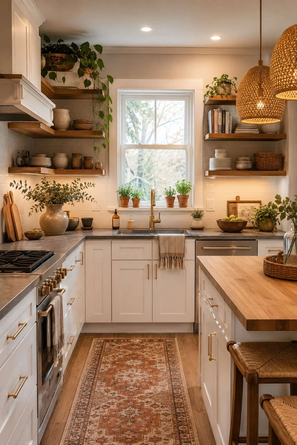How to warm up a white and grey kitchen