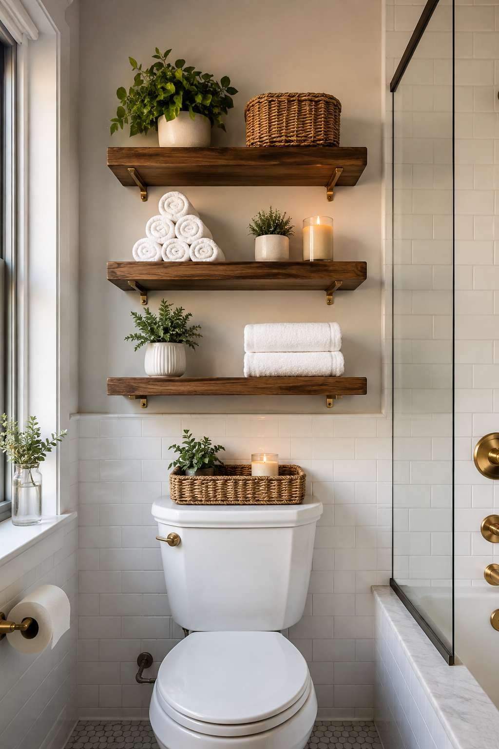 What to put above toilet in bathroom
