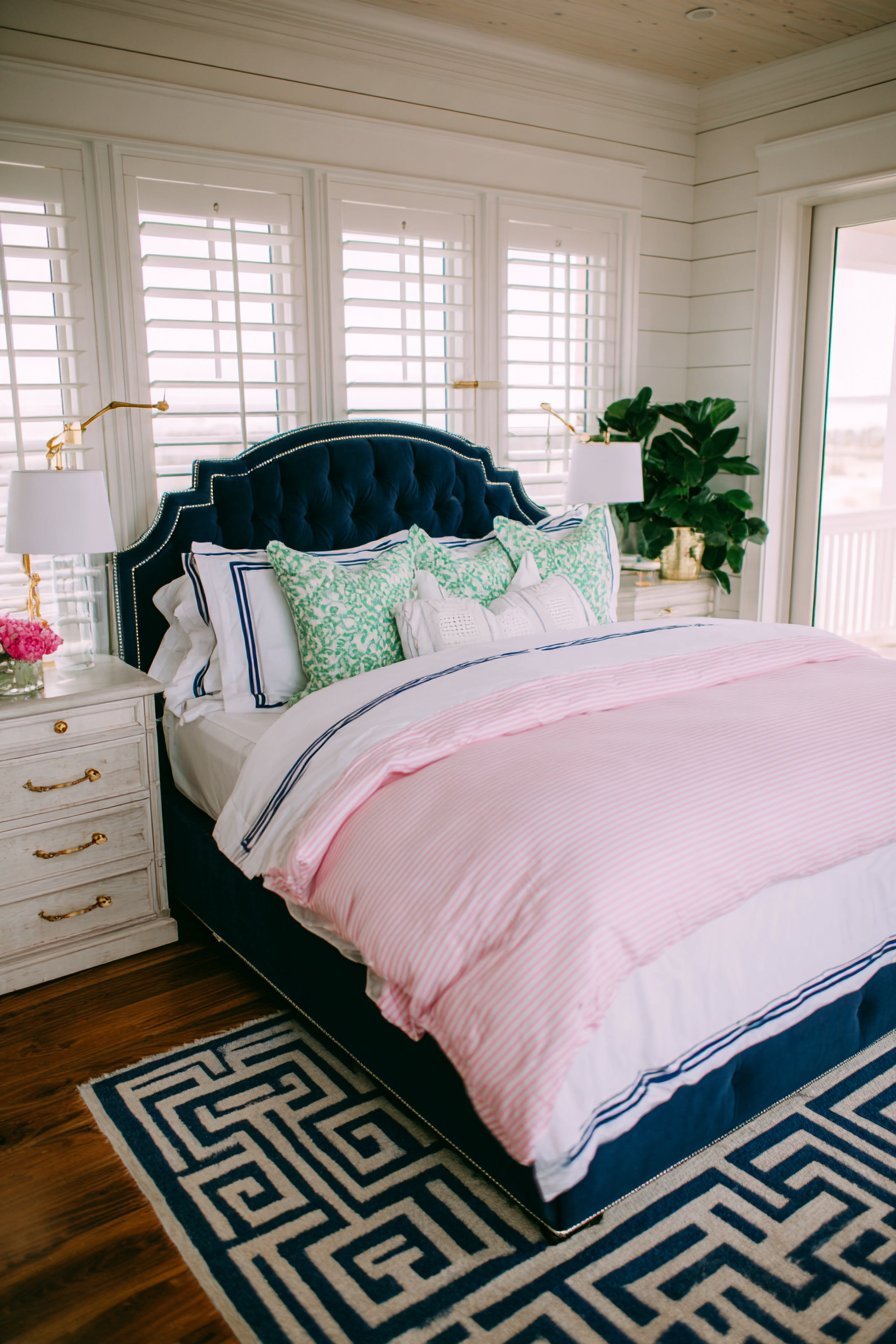 Navy and Pink Classic Bedroom Sanctuary
