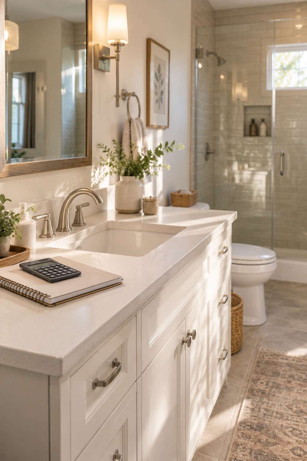Mid-range bathroom remodel representing average cost to redo a bathroom