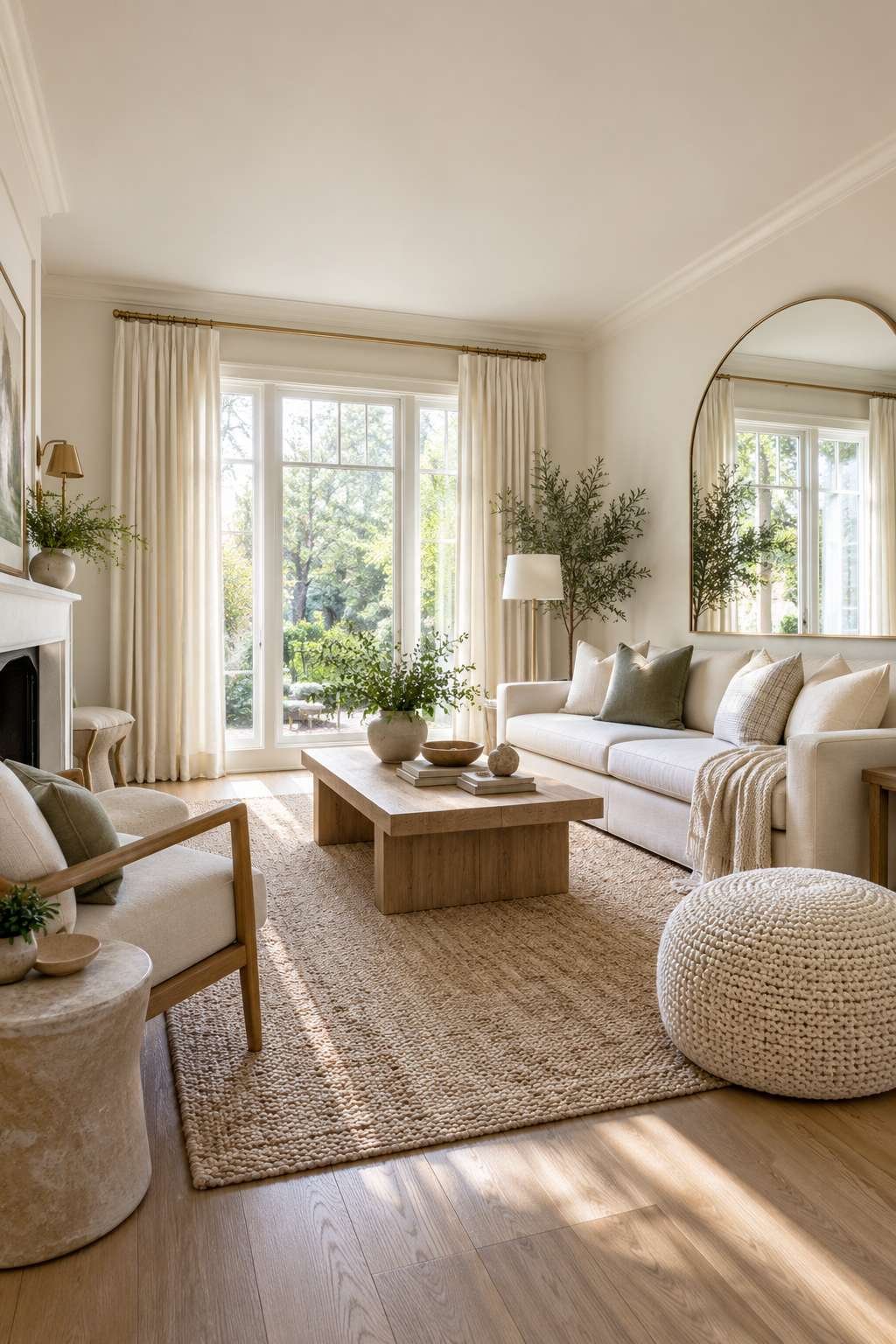 Small living room combining several paint techniques to look bigger