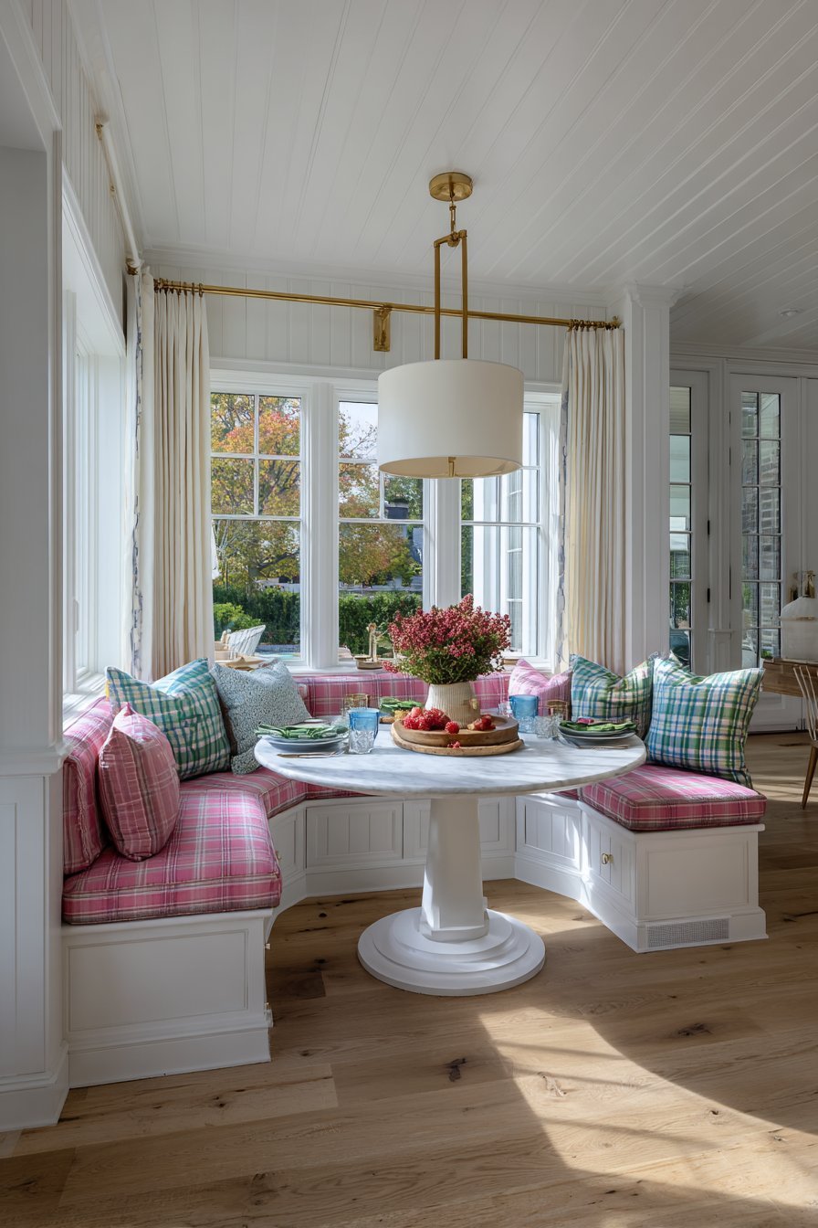 Plaid Cushion Breakfast Nook