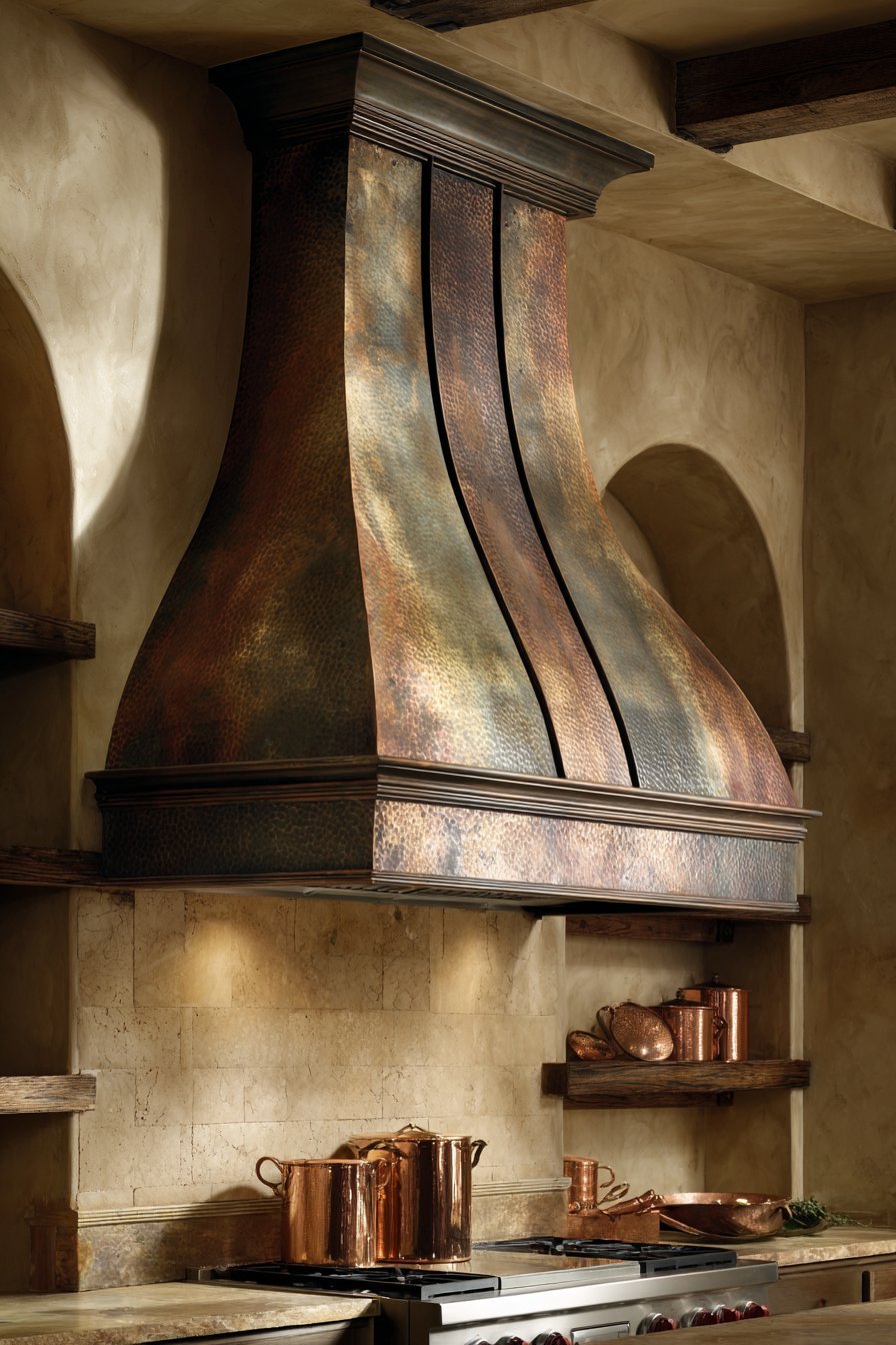 Hammered Copper Range Hood