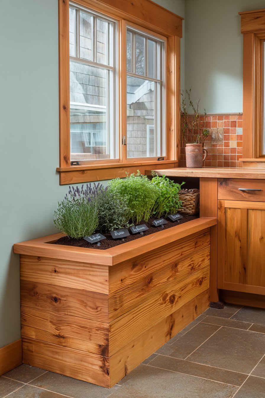 Cedar Window Box Herb Garden