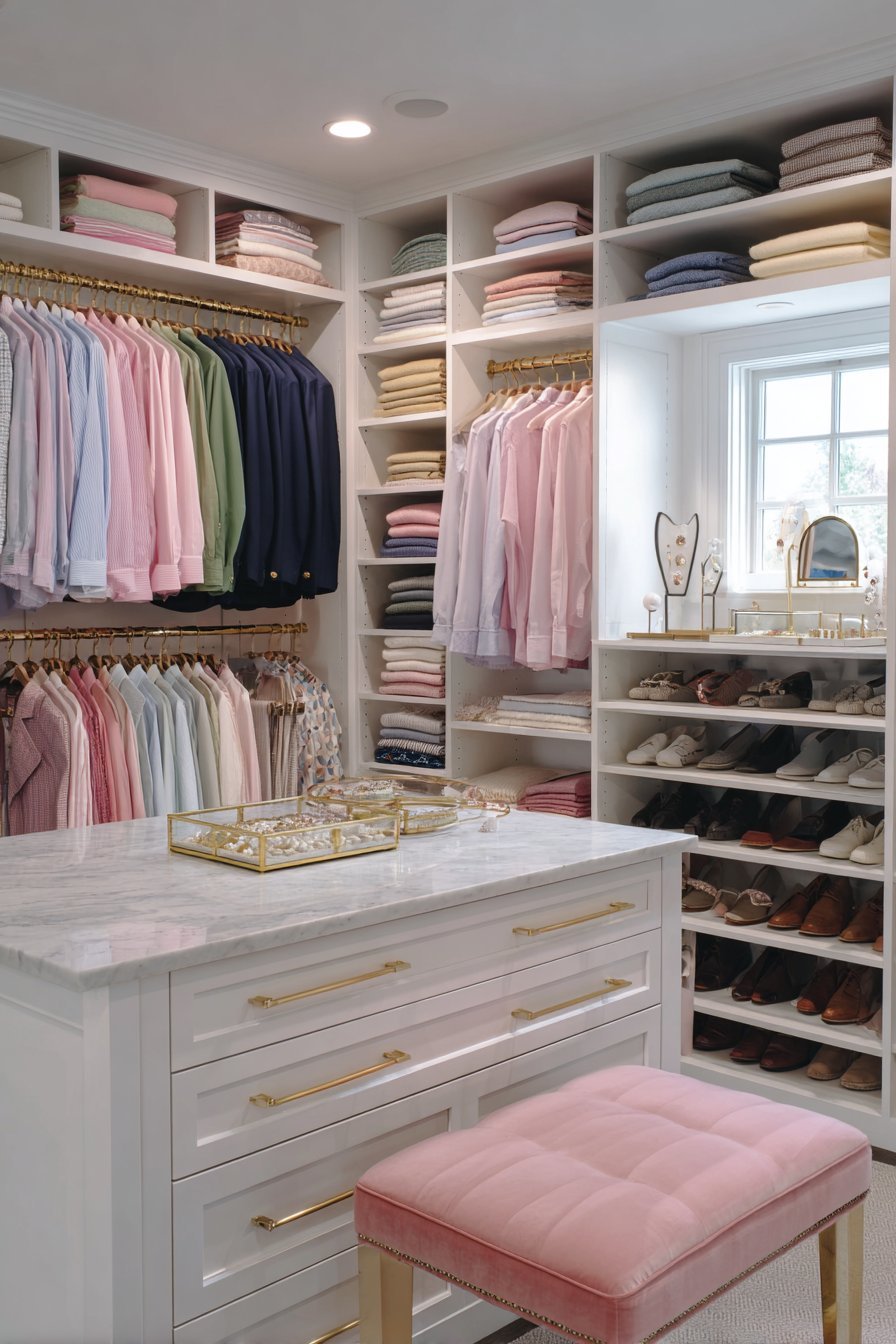  Marble-Topped Closet Island