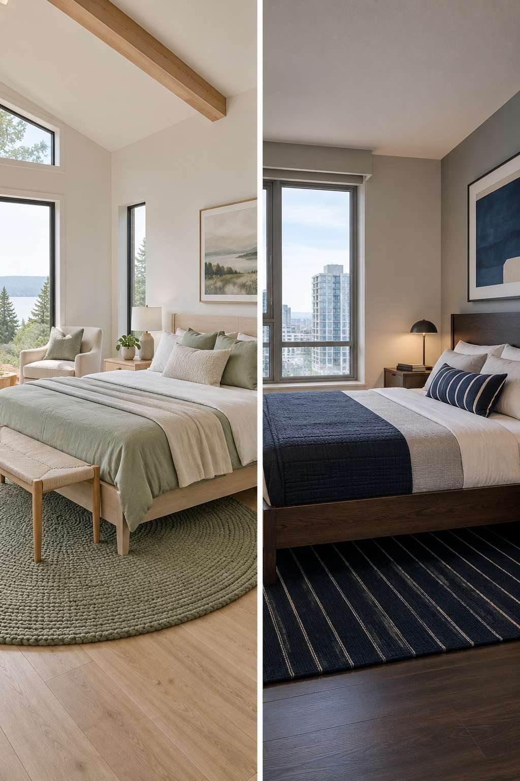 Comparison of bedroom sizes in a single-family home versus a condo
