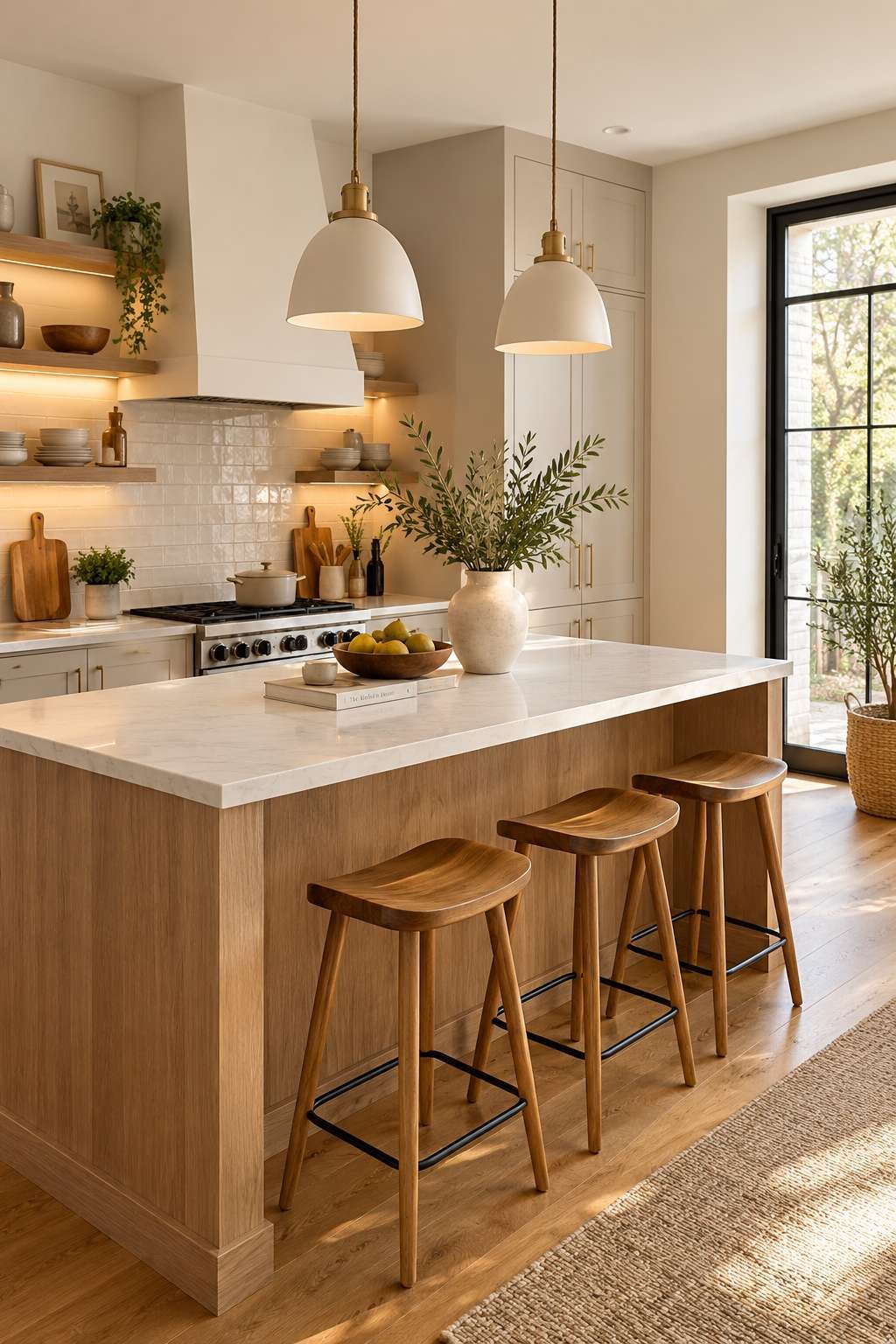 Comparison of a small galley kitchen and a large open kitchen with island