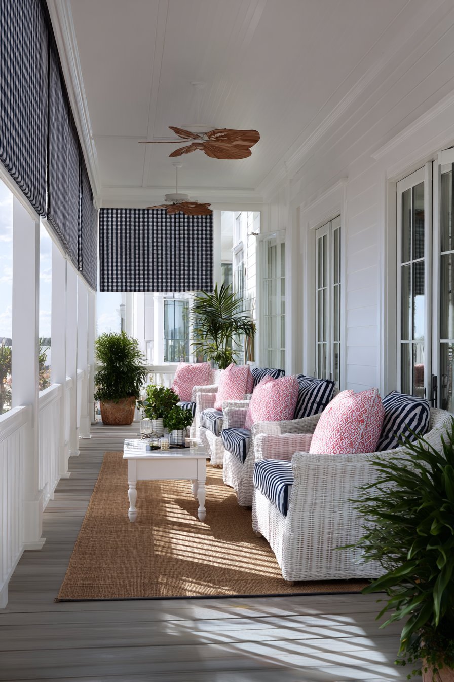 Striped Cushion Screened Porch