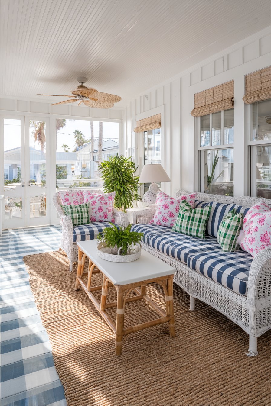 Striped Cushion Screened Porch