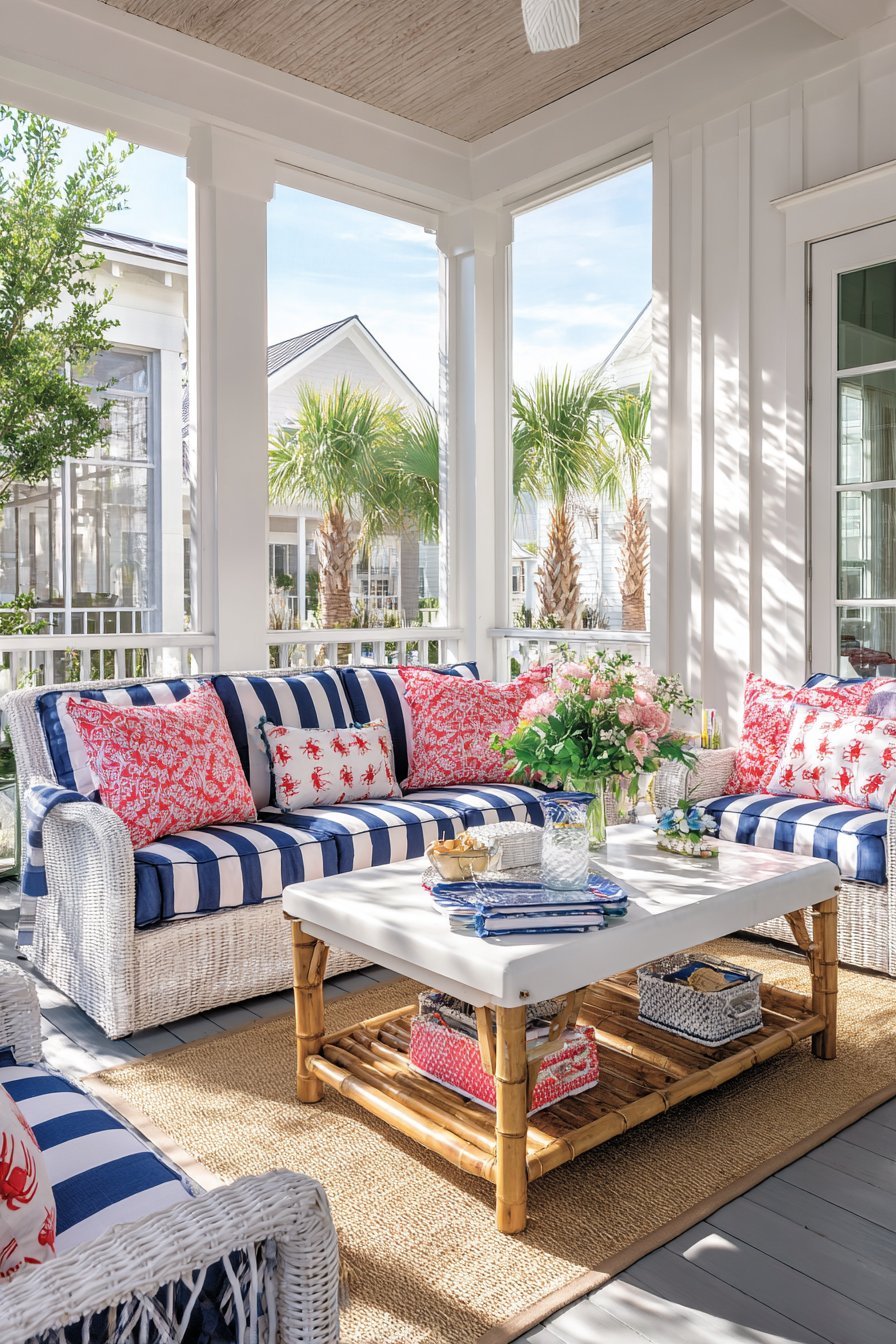 Striped Cushion Screened Porch