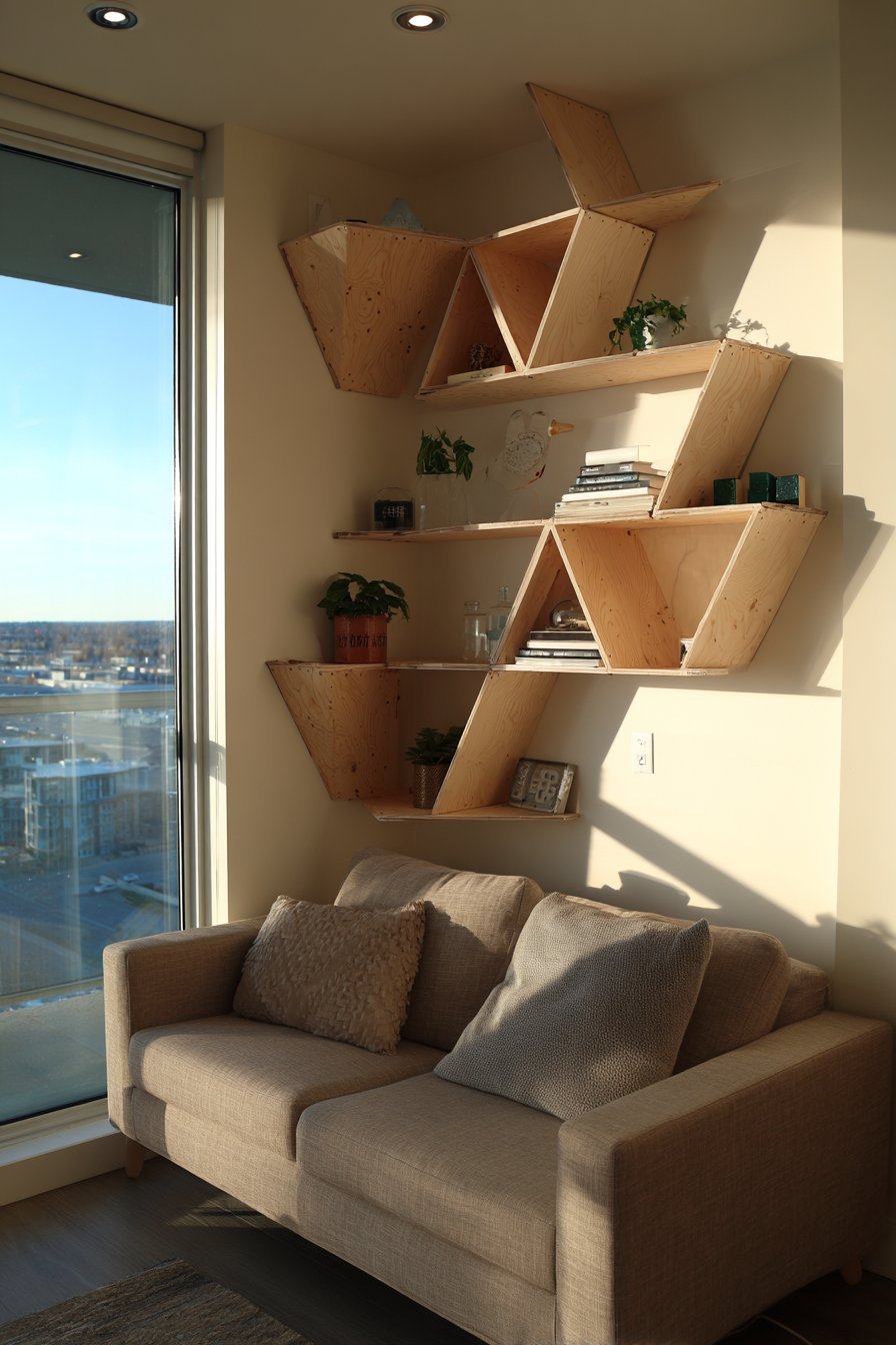 Space-Efficient Corner Shelving Units