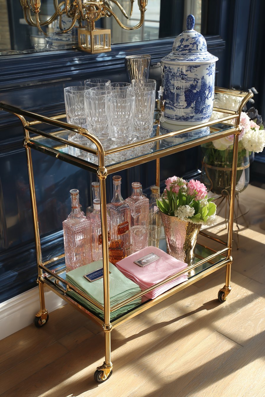 Brass Bar Cart Styling