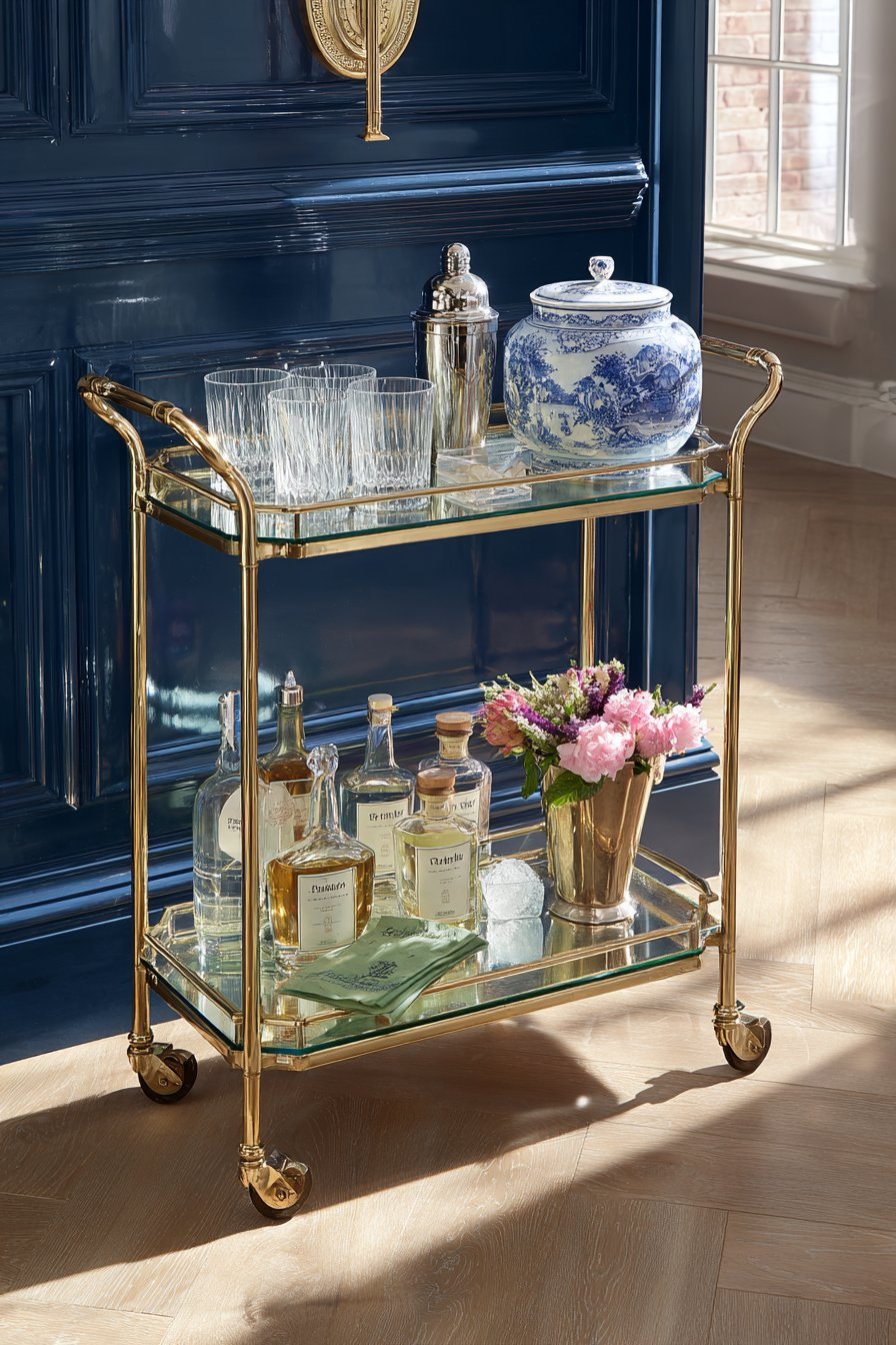 Brass Bar Cart Styling