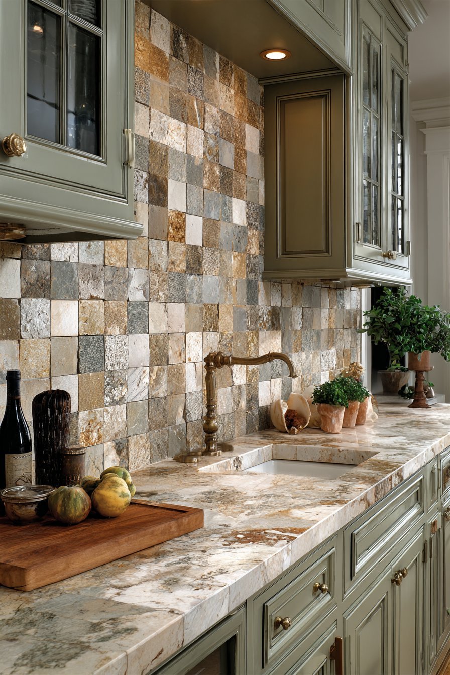 Natural Stone Mosaic Backsplash