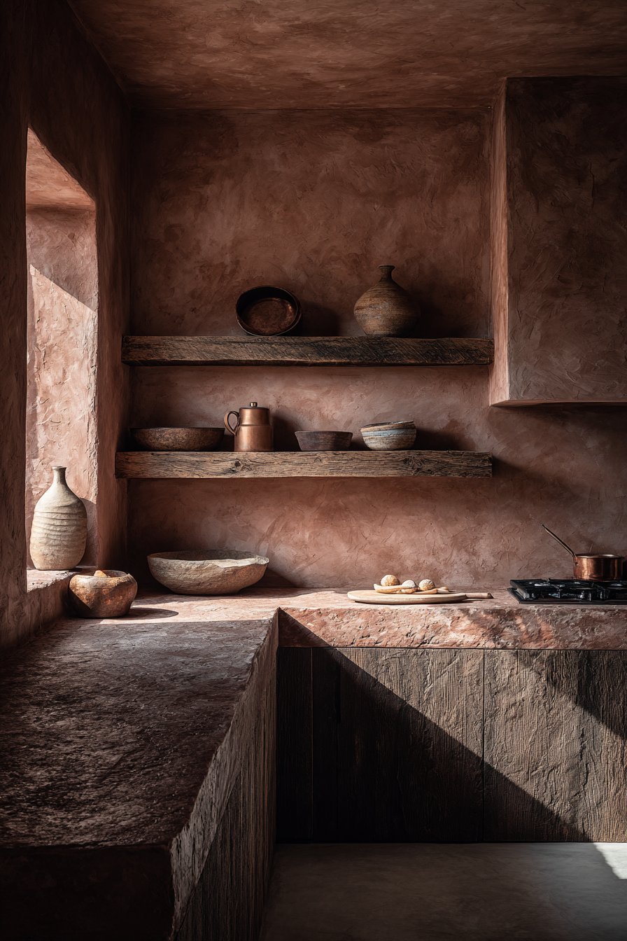Warm Ochre Clay Plaster Walls