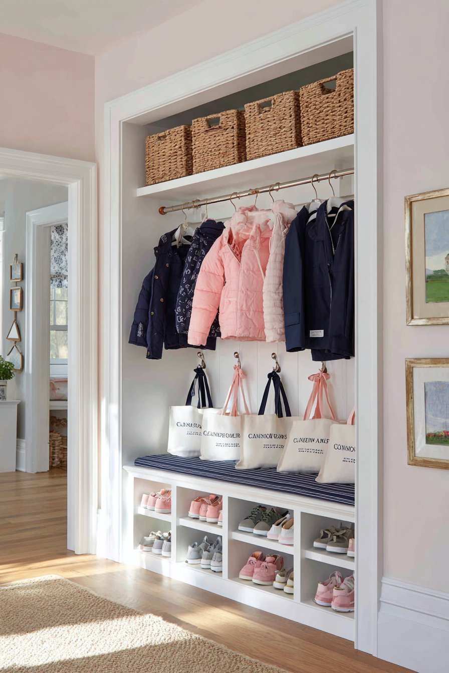 Color-Coordinated Coat Closet