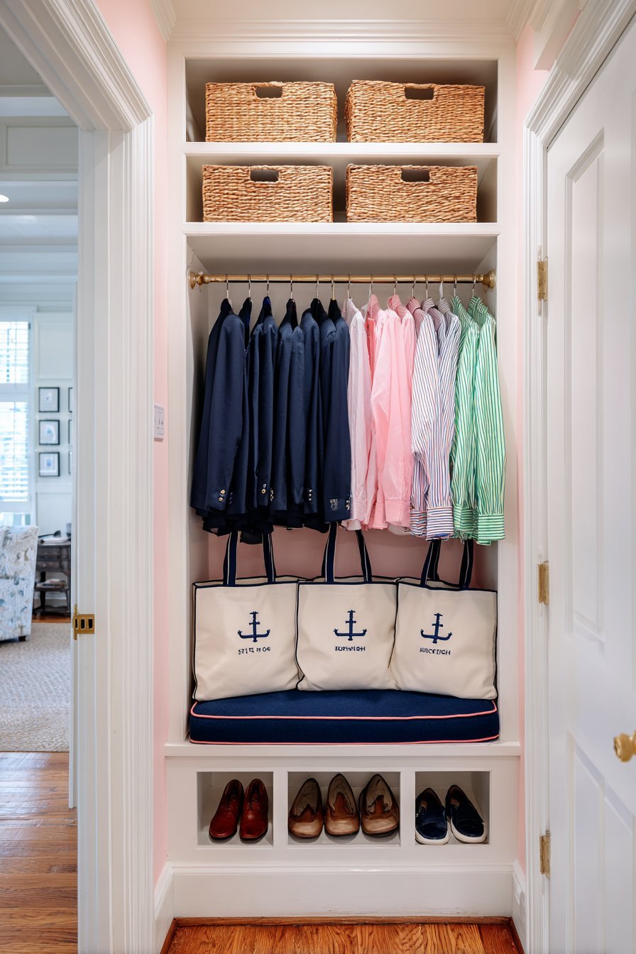  Color-Coordinated Coat Closet
