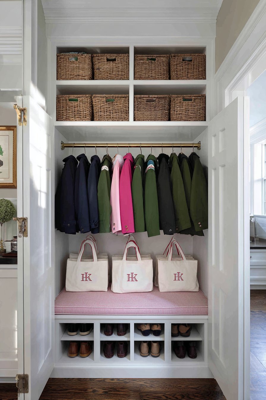  Color-Coordinated Coat Closet