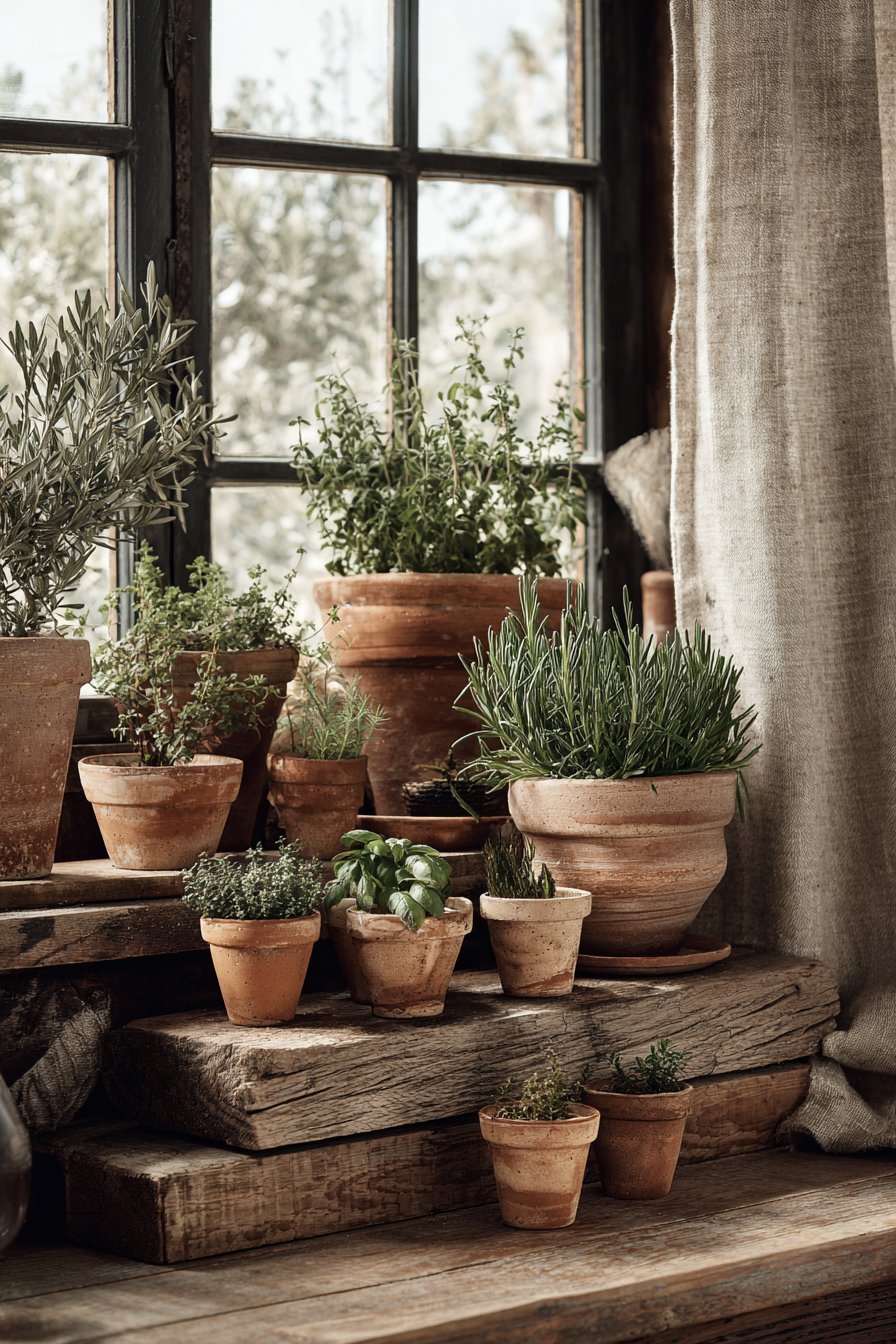 Multi-Level Window Sill Herb Garden