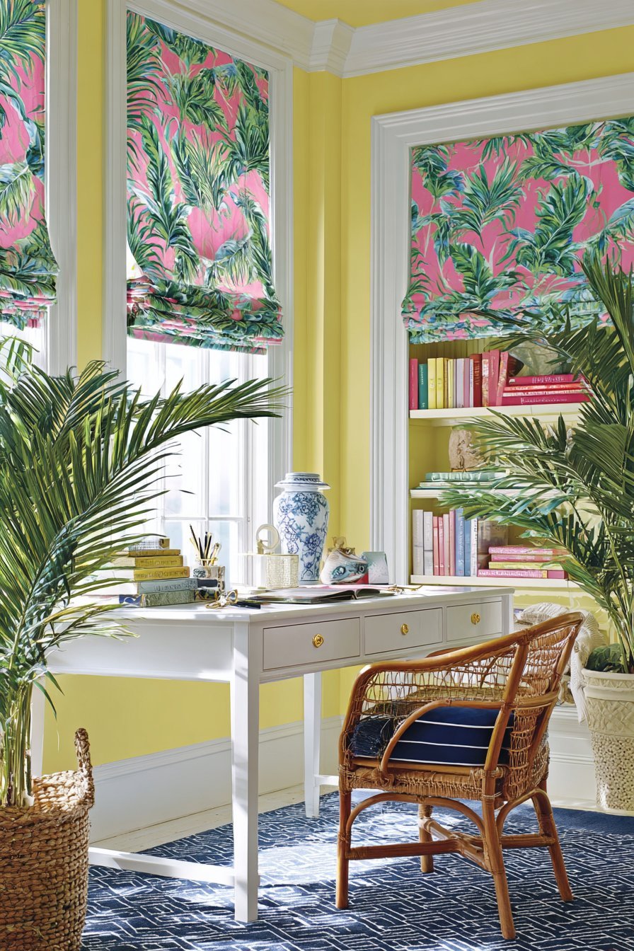 Bold Palm Print Home Office