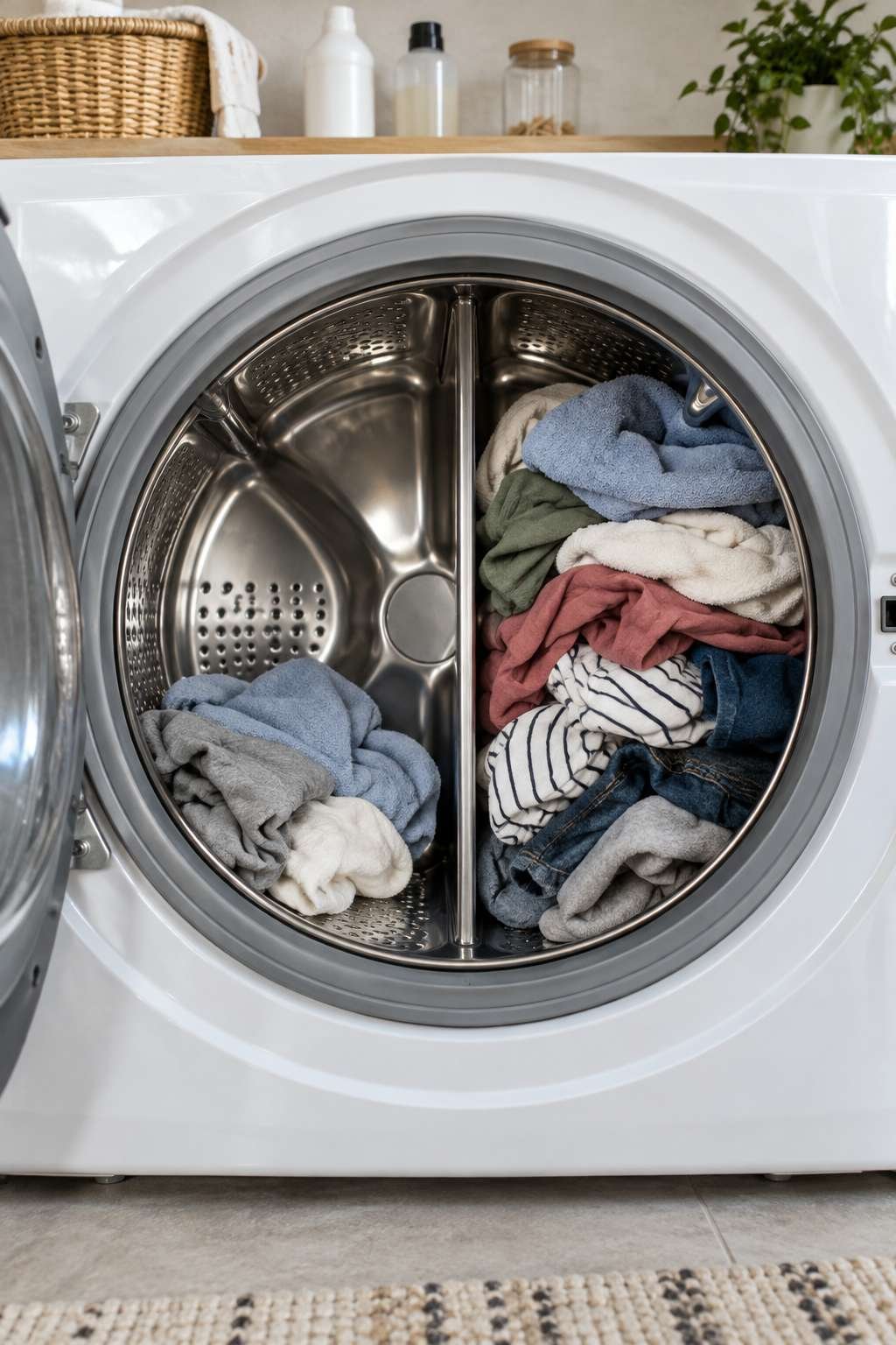 Comparing small and full laundry loads for dosing
